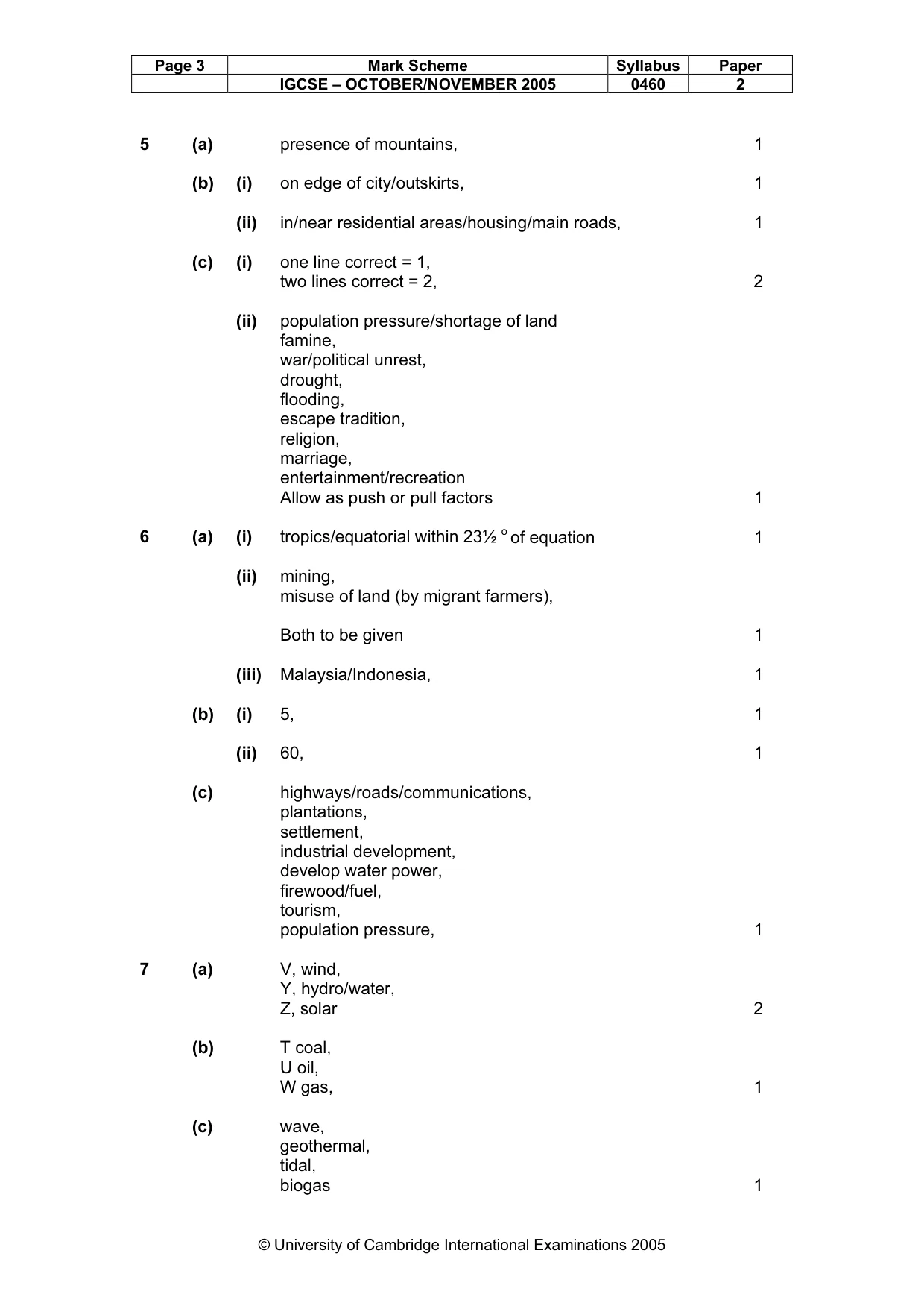 Mark scheme, page 4 of 5