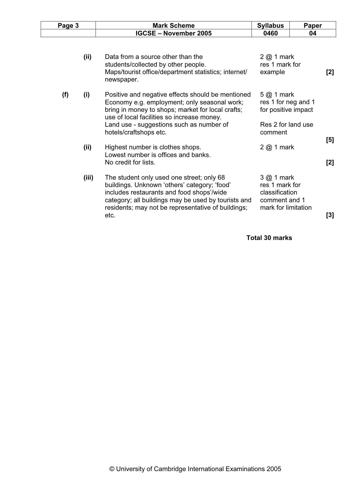 Mark scheme, page 4 of 4