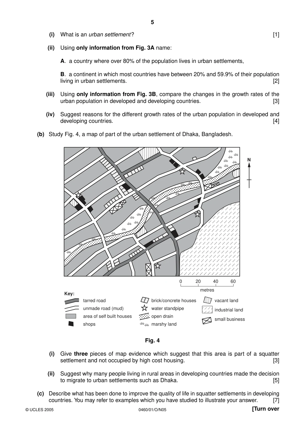 Cambridge IGCSE Geography 0460 2005 Oct/Nov Paper 1 · Variant 1 question paper, page 5 of 16