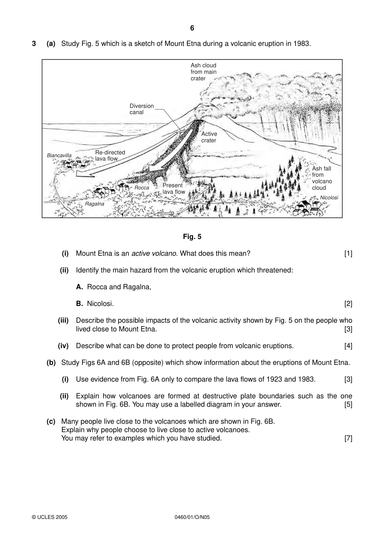 Cambridge IGCSE Geography 0460 2005 Oct/Nov Paper 1 · Variant 1 question paper, page 6 of 16