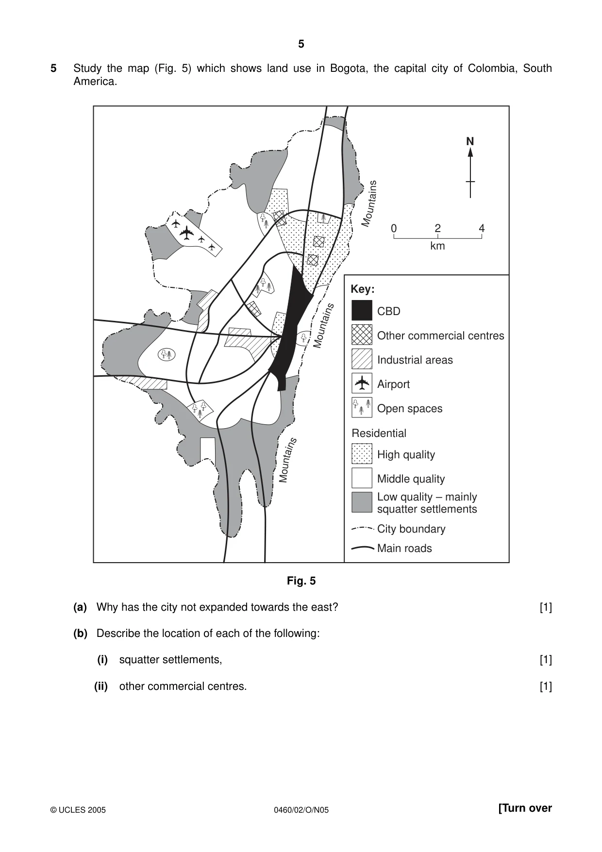 Cambridge IGCSE Geography 0460 2005 Oct/Nov Paper 2 · Variant 1 question paper, page 5 of 8