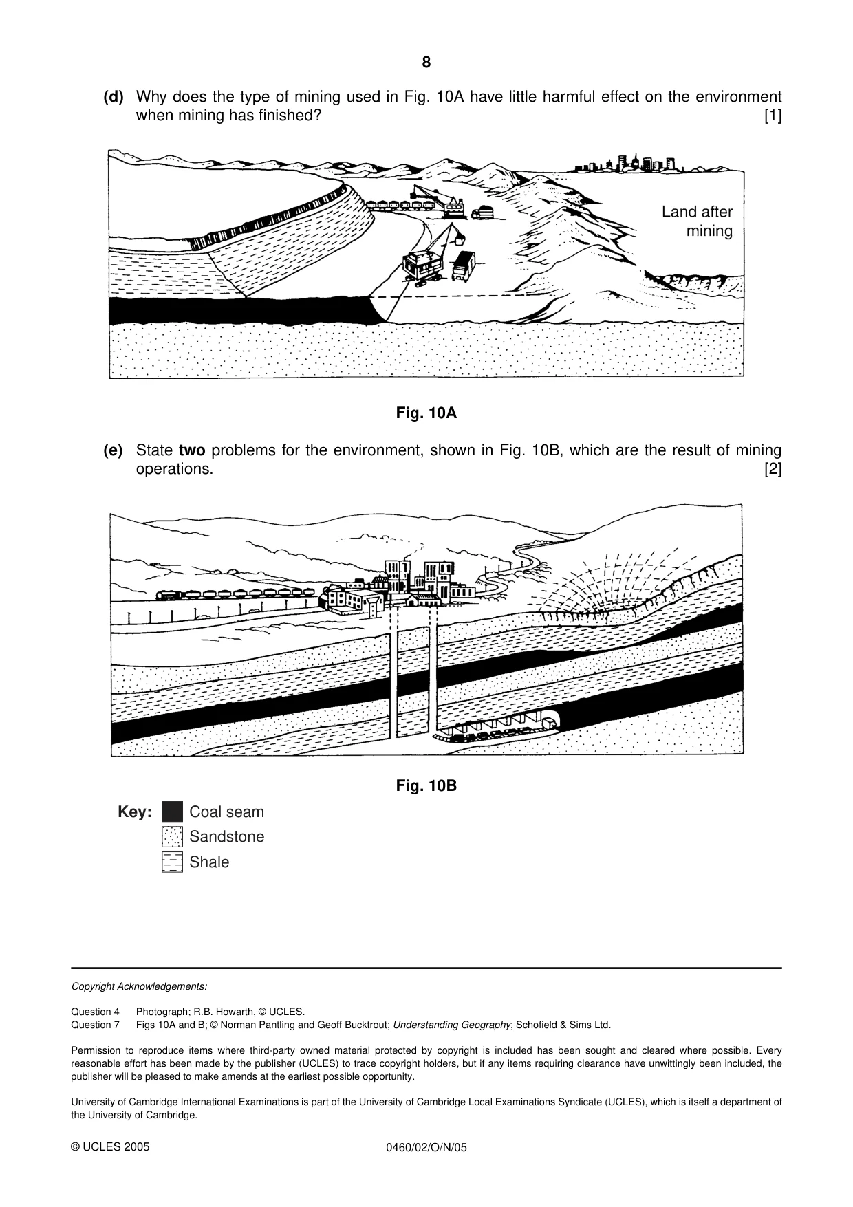 Cambridge IGCSE Geography 0460 2005 Oct/Nov Paper 2 · Variant 1 question paper, page 8 of 8