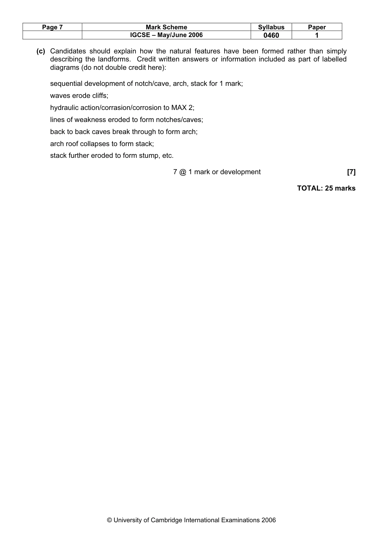 Mark scheme, page 8 of 14