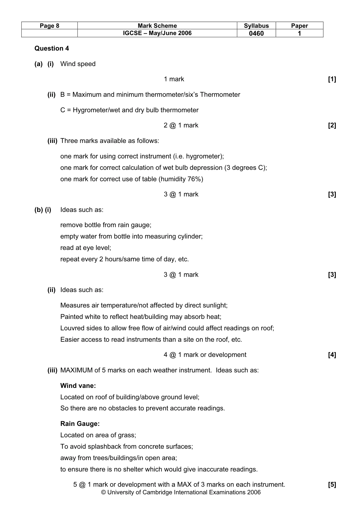 Mark scheme, page 9 of 14