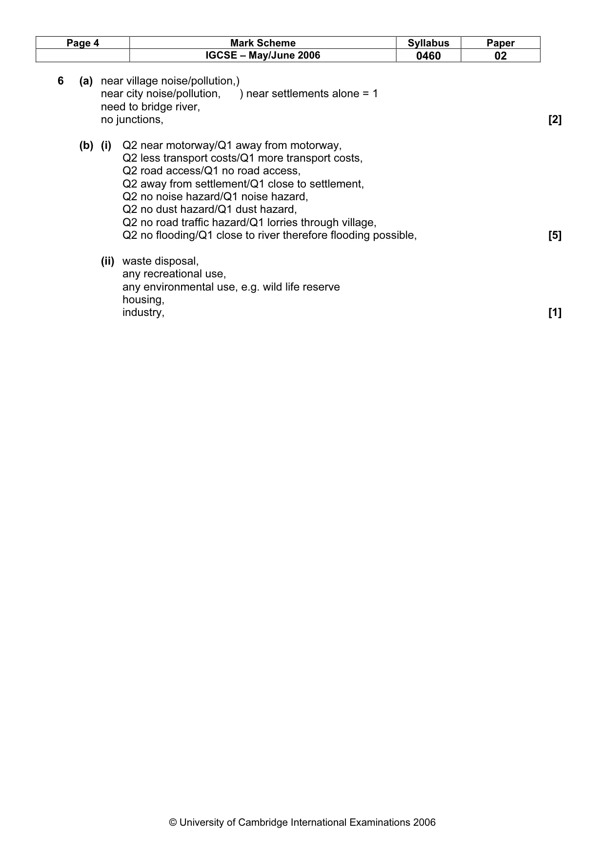 Mark scheme, page 4 of 4
