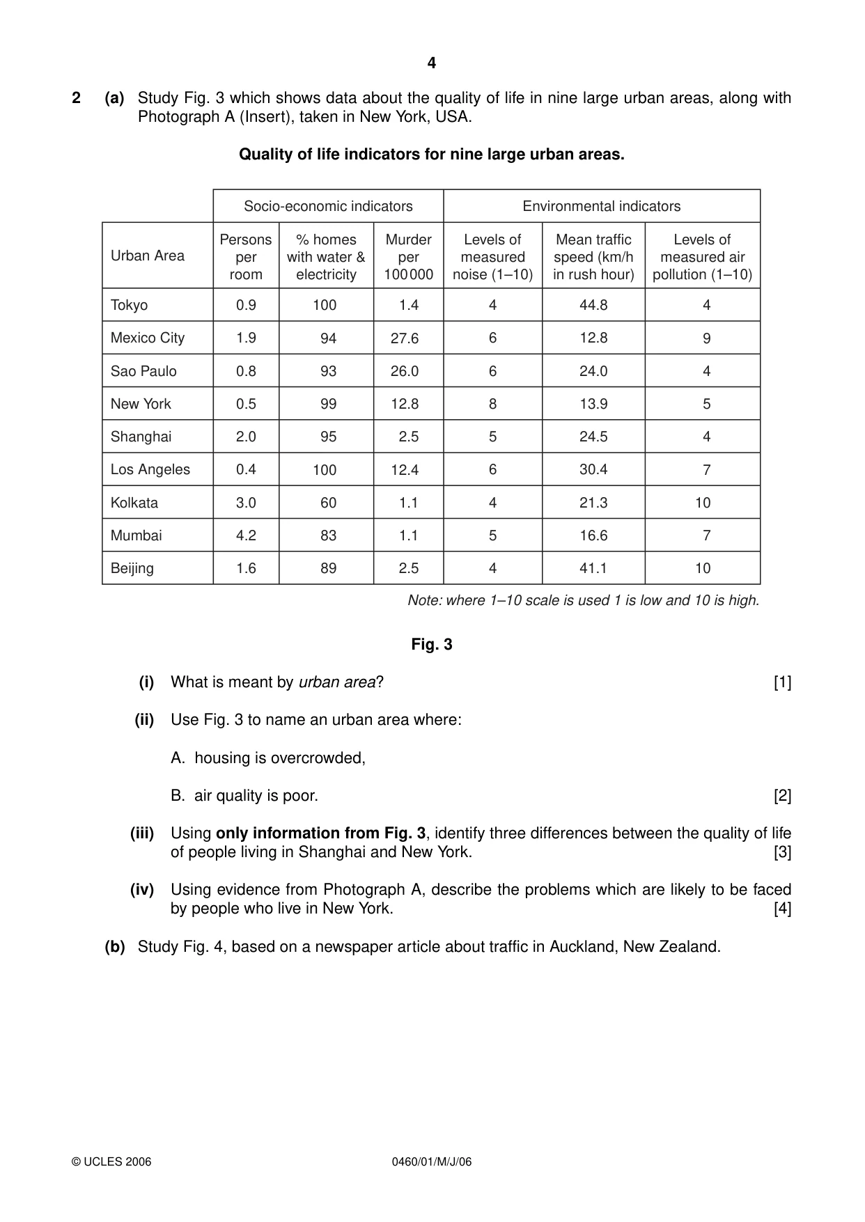 Cambridge IGCSE Geography 0460 2006 May/June Paper 1 · Variant 1 question paper, page 4 of 16