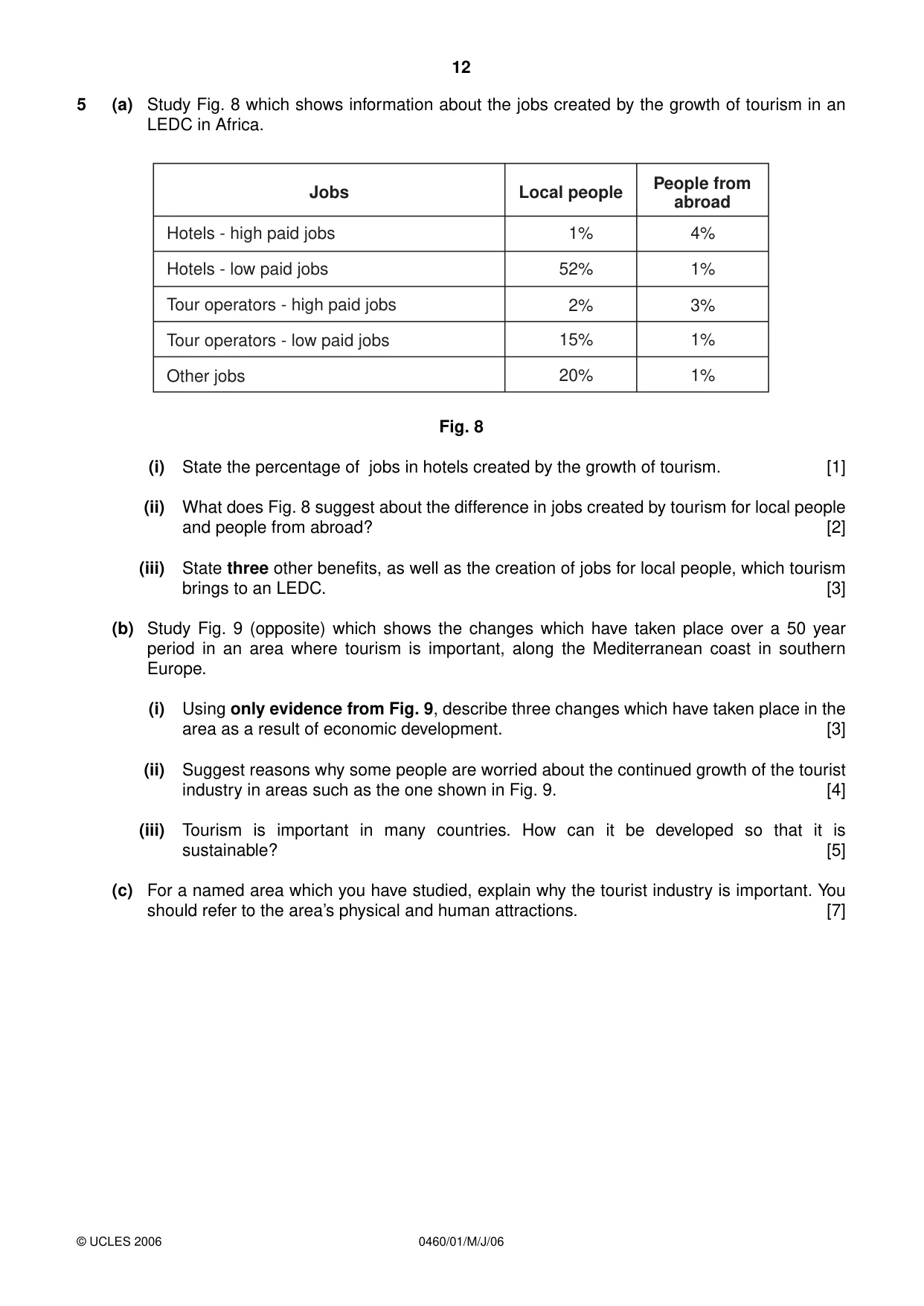 Cambridge IGCSE Geography 0460 2006 May/June Paper 1 · Variant 1 question paper, page 12 of 16