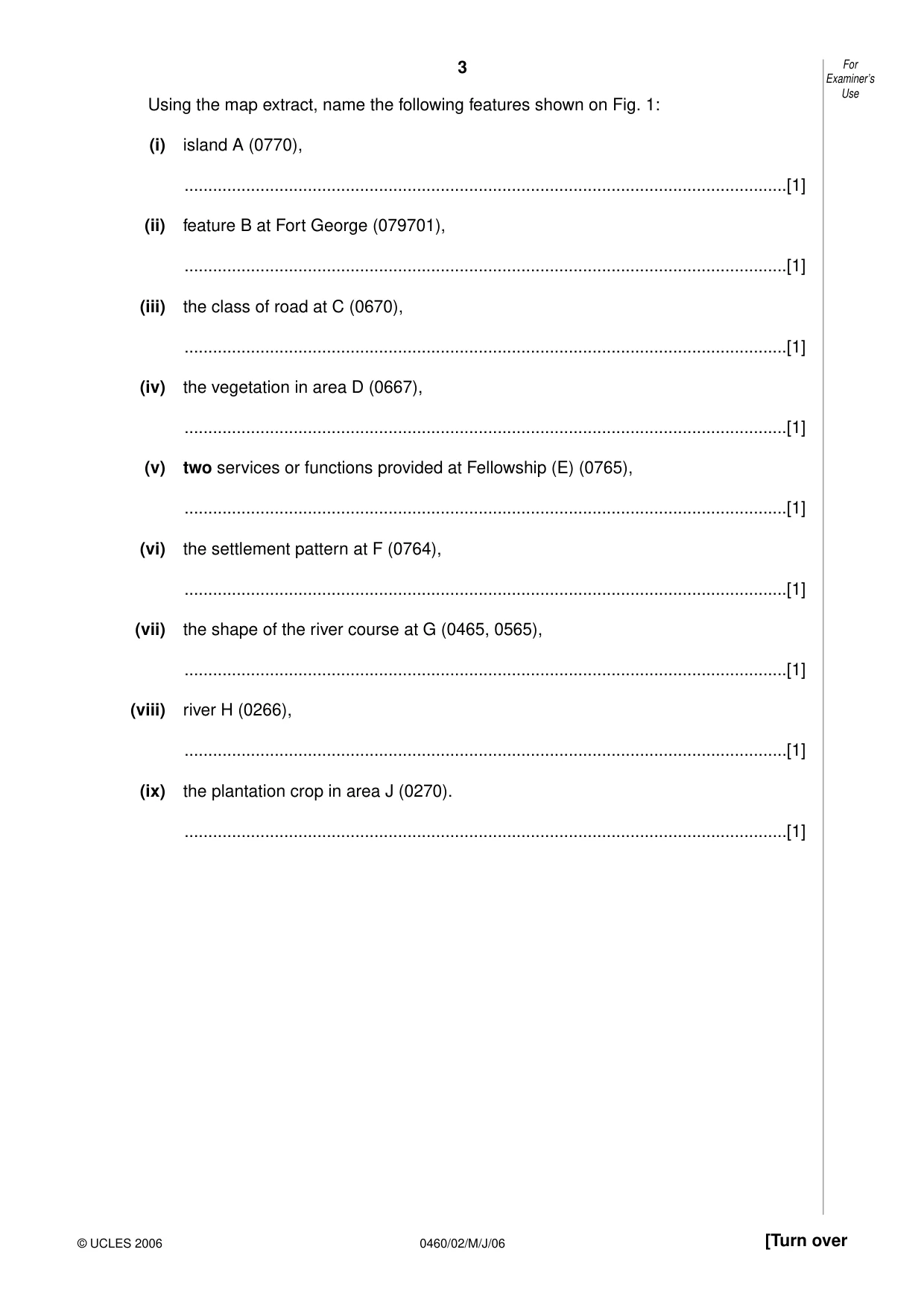 Cambridge IGCSE Geography 0460 2006 May/June Paper 2 · Variant 1 question paper, page 3 of 16