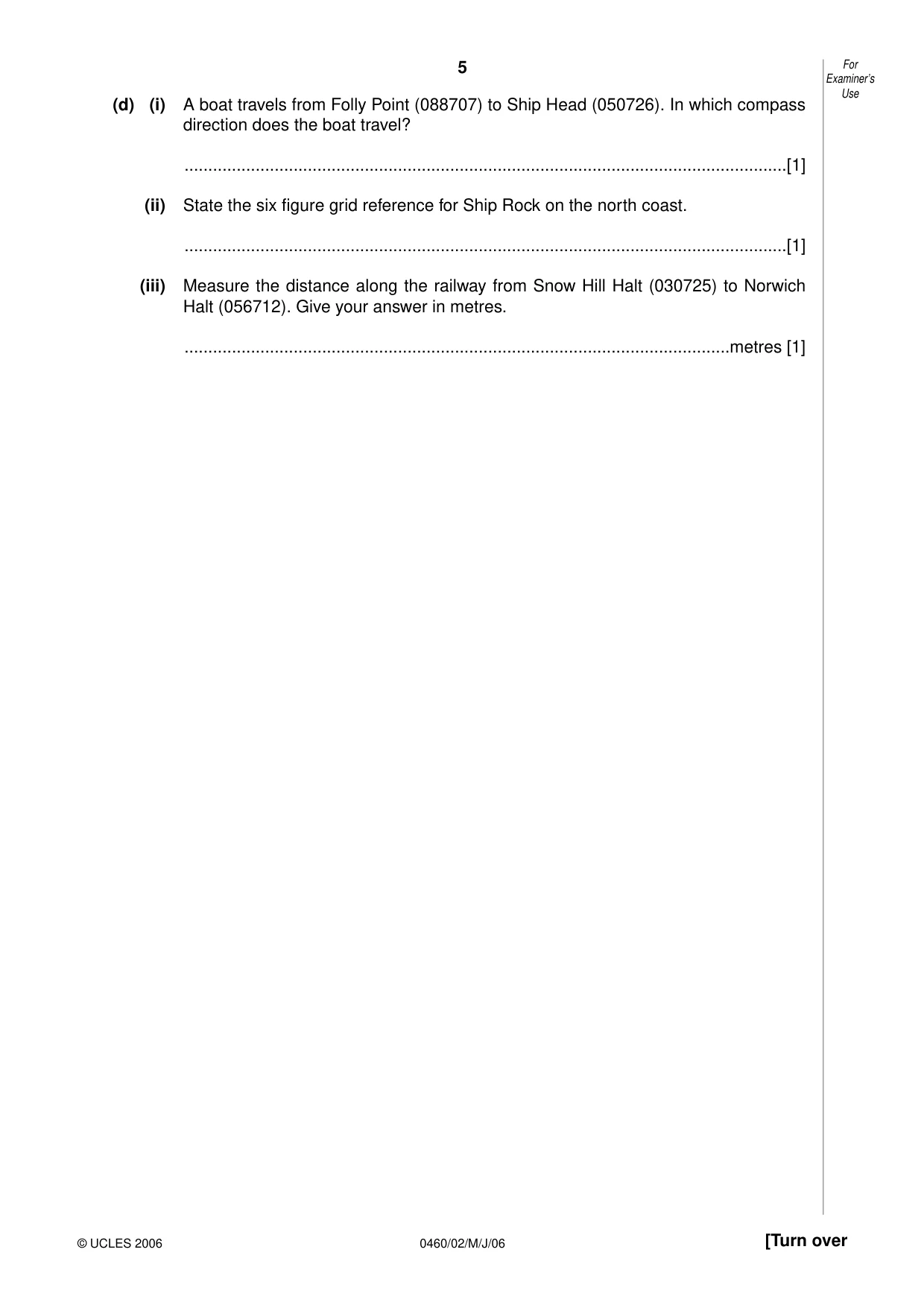 Cambridge IGCSE Geography 0460 2006 May/June Paper 2 · Variant 1 question paper, page 5 of 16