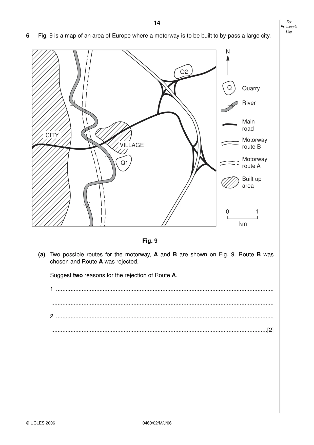 Cambridge IGCSE Geography 0460 2006 May/June Paper 2 · Variant 1 question paper, page 14 of 16