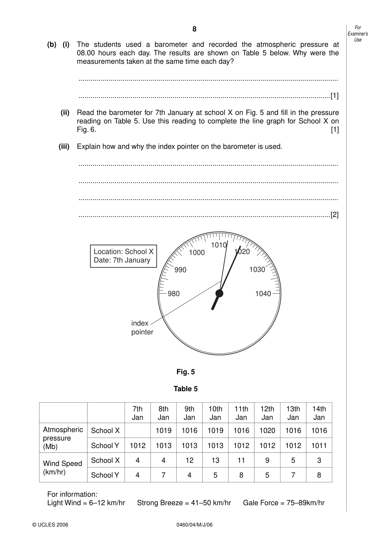 Cambridge IGCSE Geography 0460 2006 May/June Paper 4 · Variant 1 question paper, page 8 of 12
