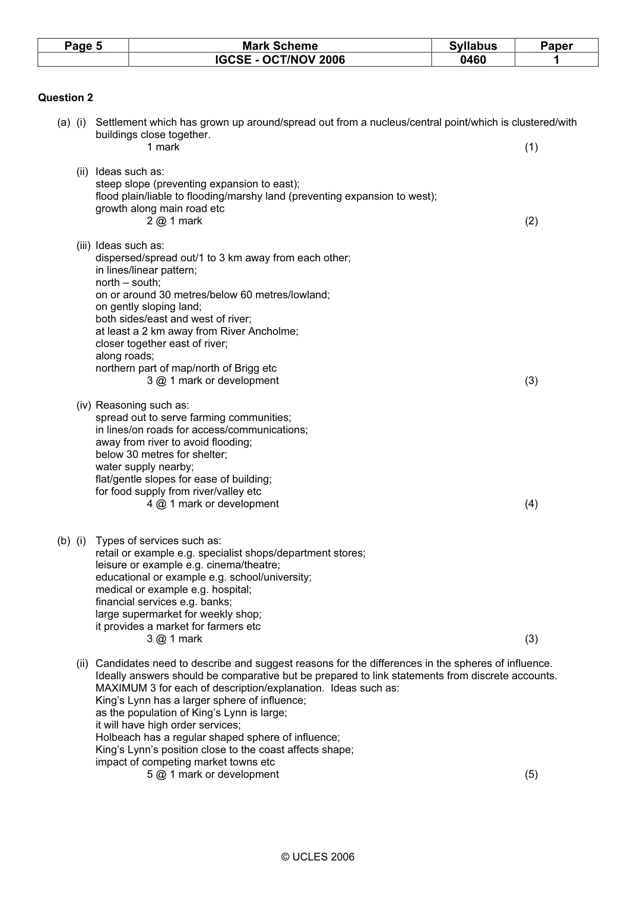 Mark scheme, page 5 of 14