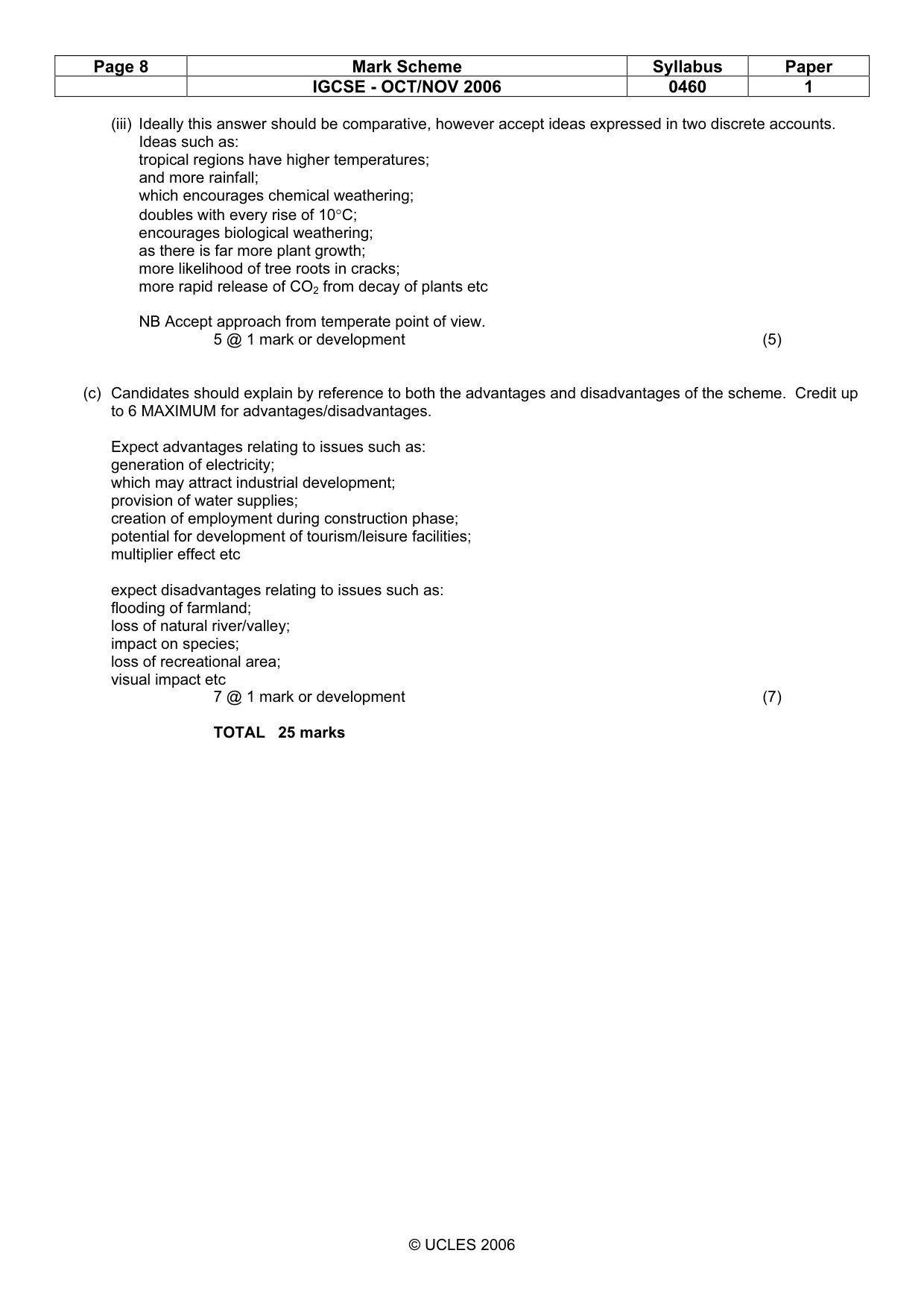 Mark scheme, page 8 of 14