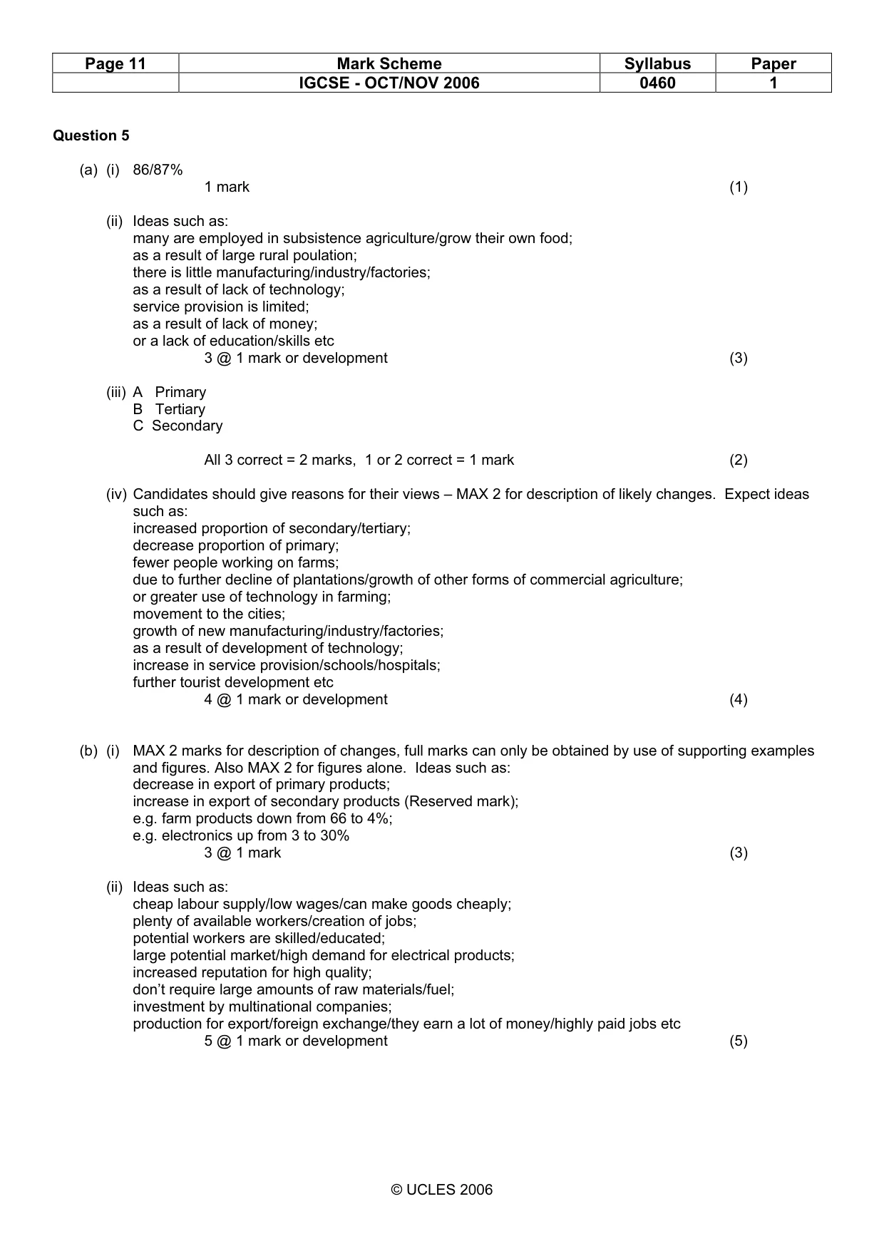 Mark scheme, page 11 of 14