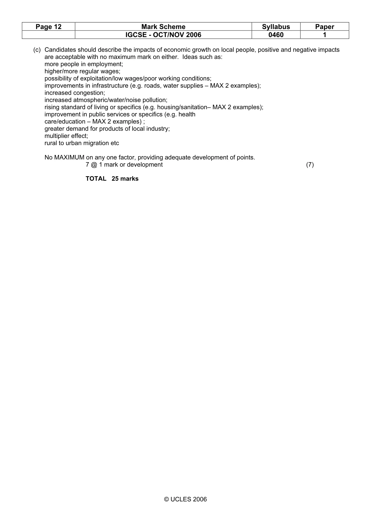 Mark scheme, page 12 of 14
