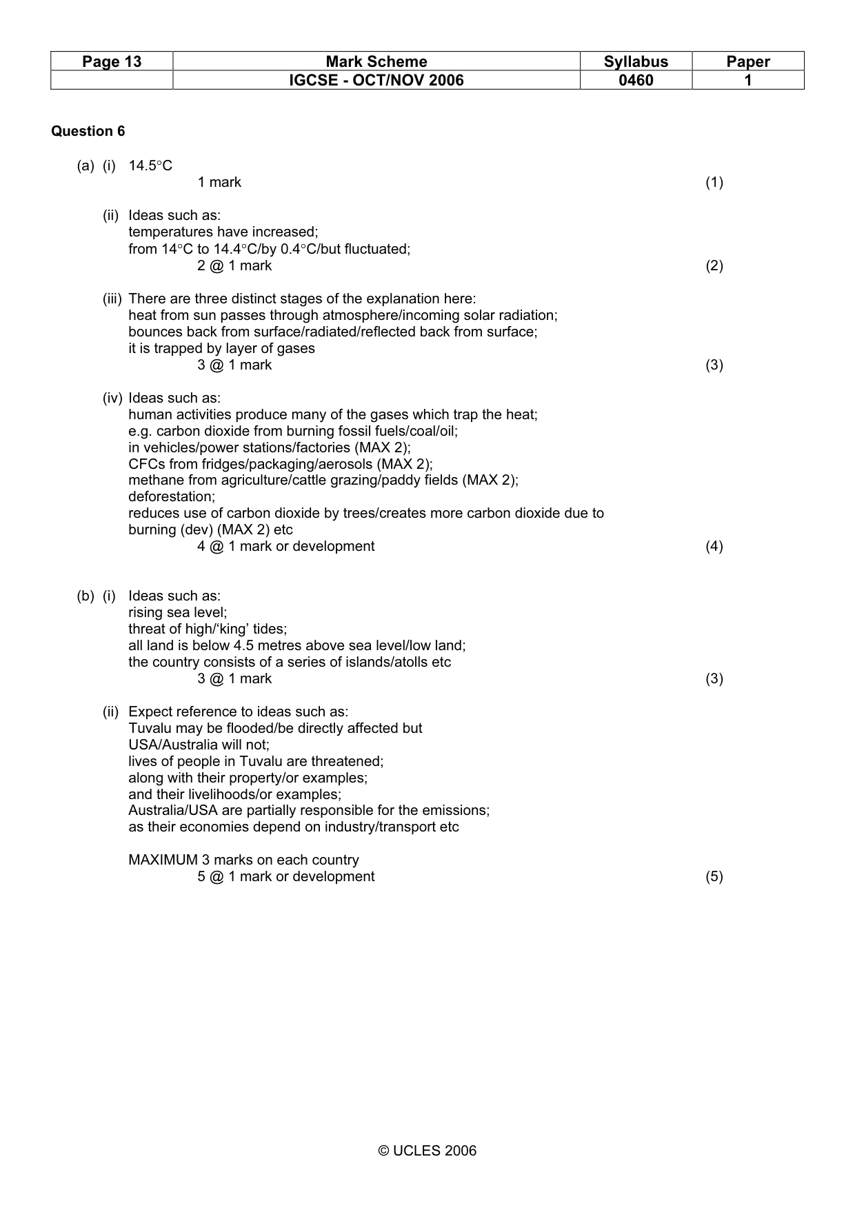 Mark scheme, page 13 of 14