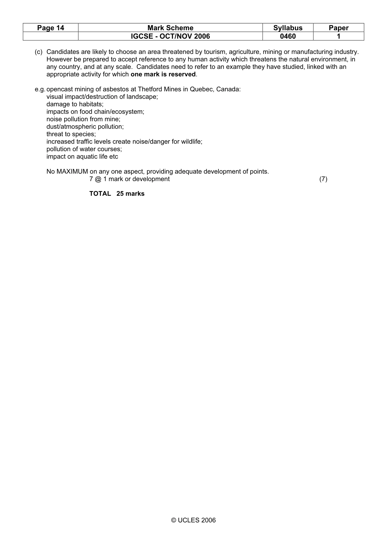 Mark scheme, page 14 of 14