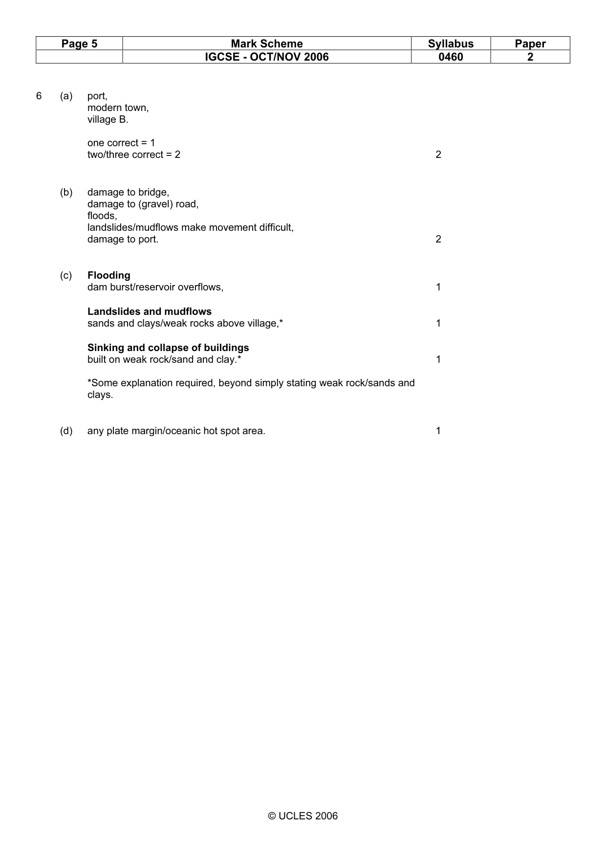 Mark scheme, page 5 of 6