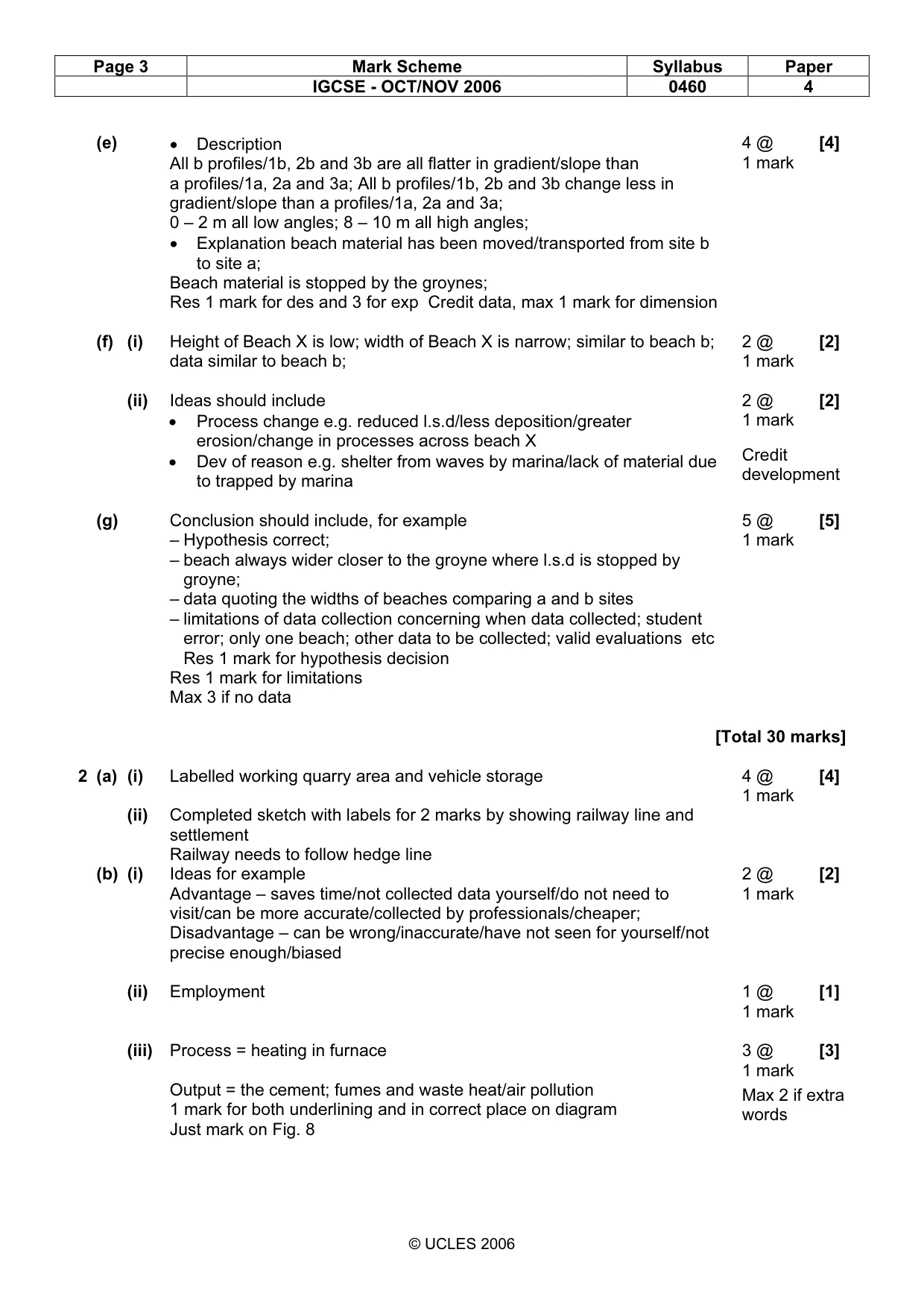 Mark scheme, page 3 of 4