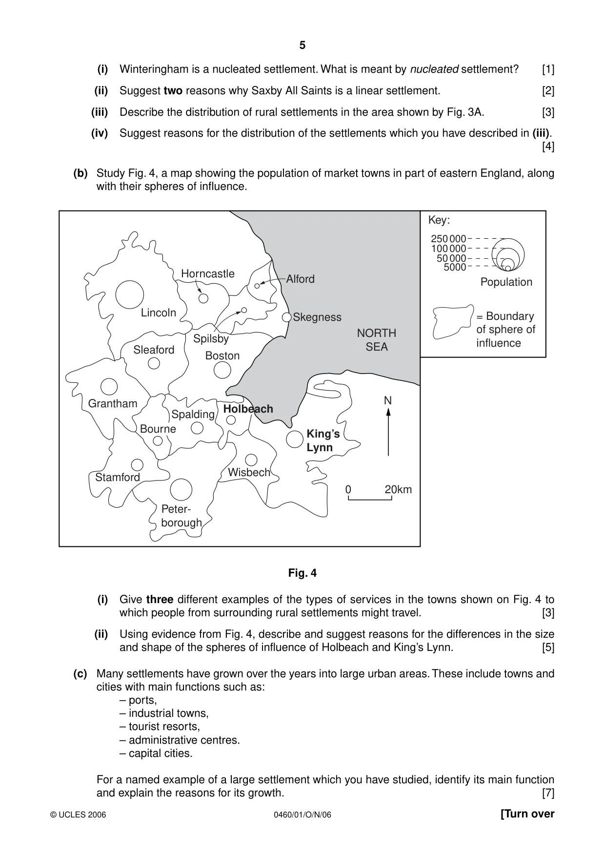 Cambridge IGCSE Geography 0460 2006 Oct/Nov Paper 1 · Variant 1 question paper, page 5 of 16