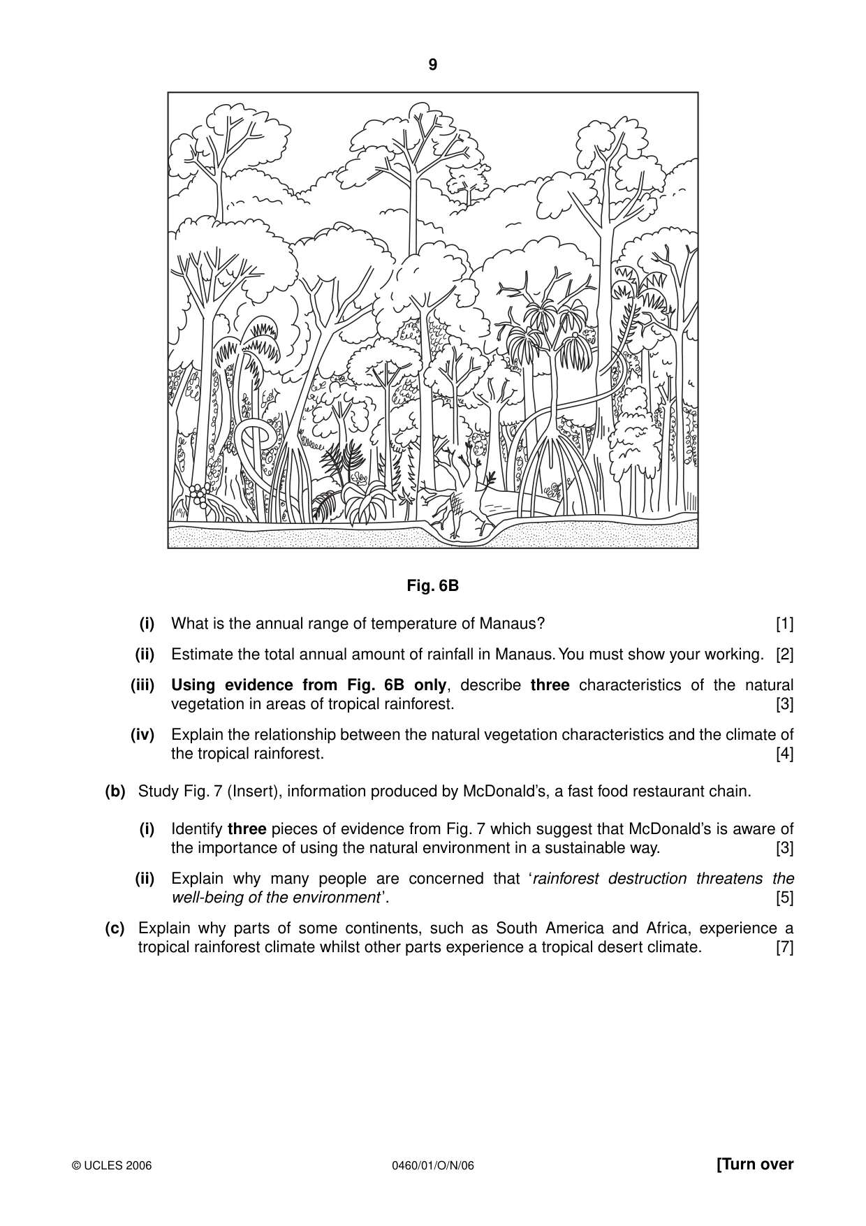 Cambridge IGCSE Geography 0460 2006 Oct/Nov Paper 1 · Variant 1 question paper, page 9 of 16