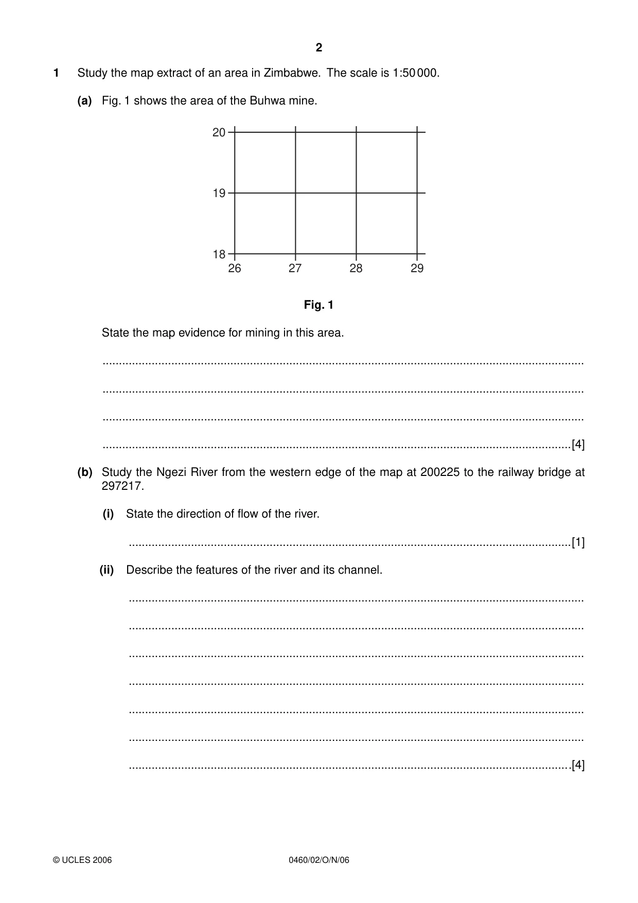 Cambridge IGCSE Geography 0460 2006 Oct/Nov Paper 2 · Variant 1 question paper, page 2 of 16