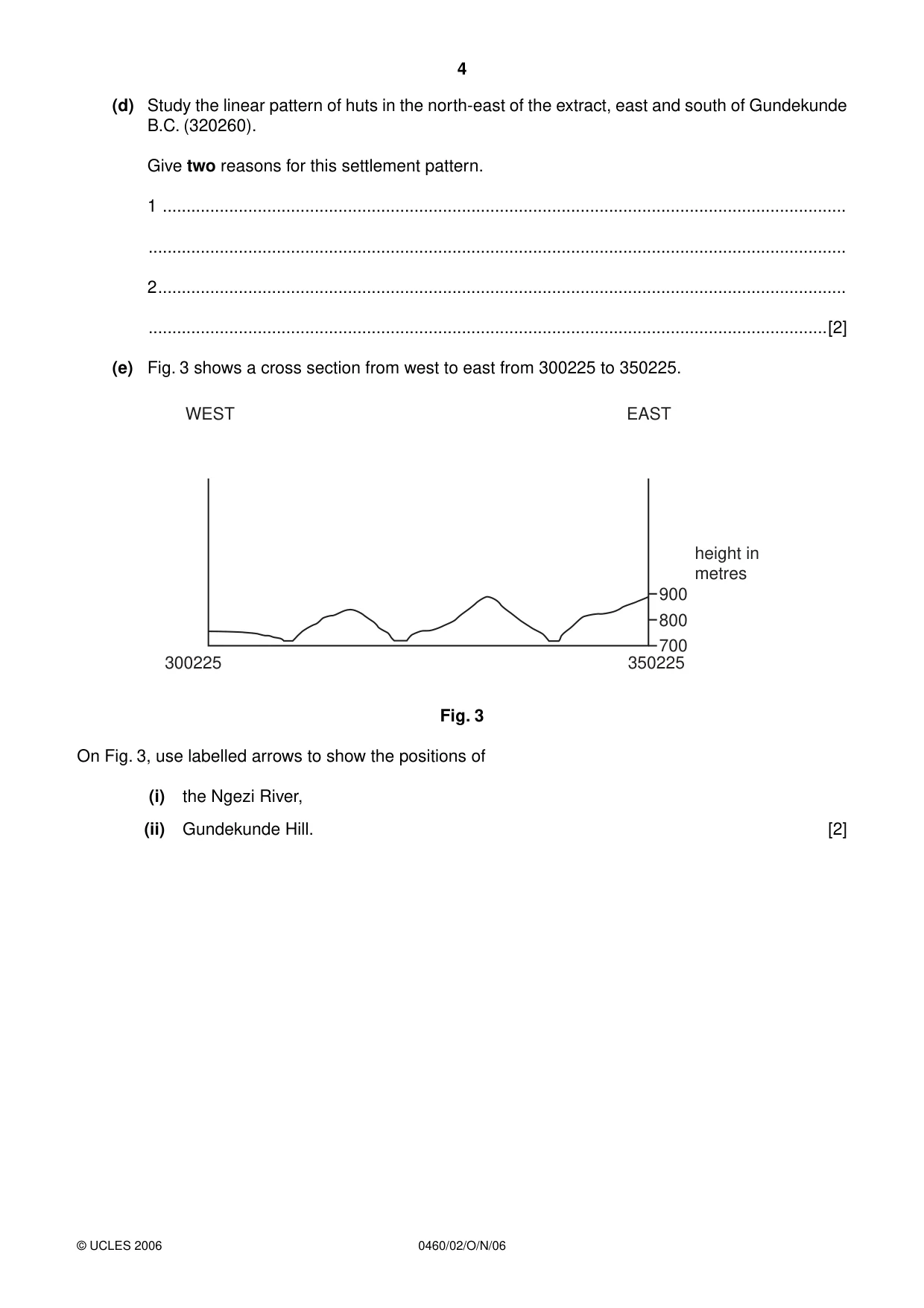 Cambridge IGCSE Geography 0460 2006 Oct/Nov Paper 2 · Variant 1 question paper, page 4 of 16