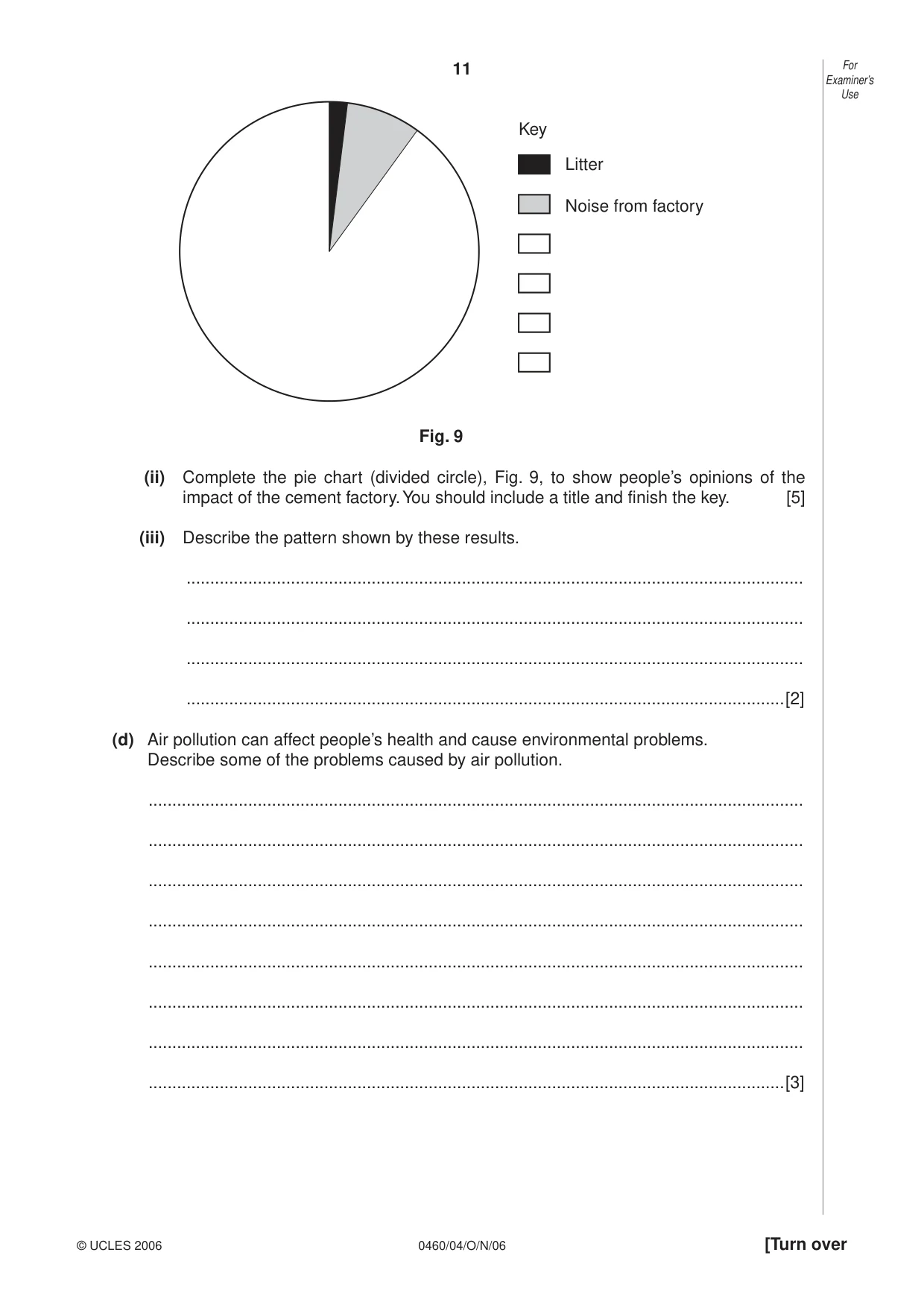 Cambridge IGCSE Geography 0460 2006 Oct/Nov Paper 4 · Variant 1 question paper, page 11 of 12