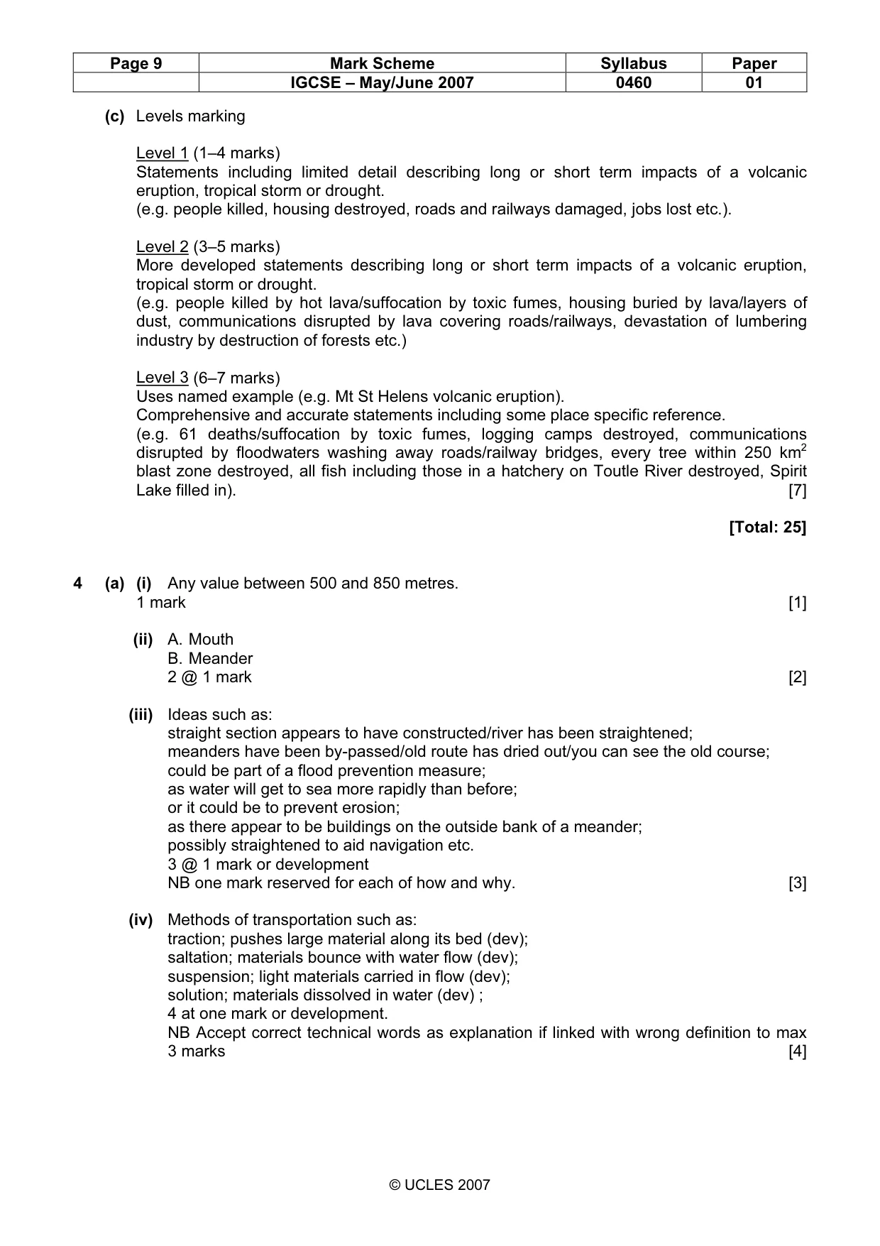 Mark scheme, page 9 of 13