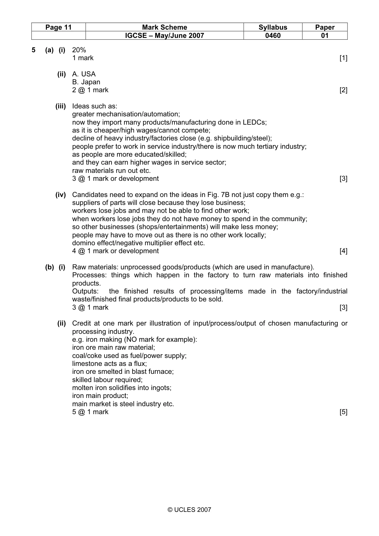 Mark scheme, page 11 of 13
