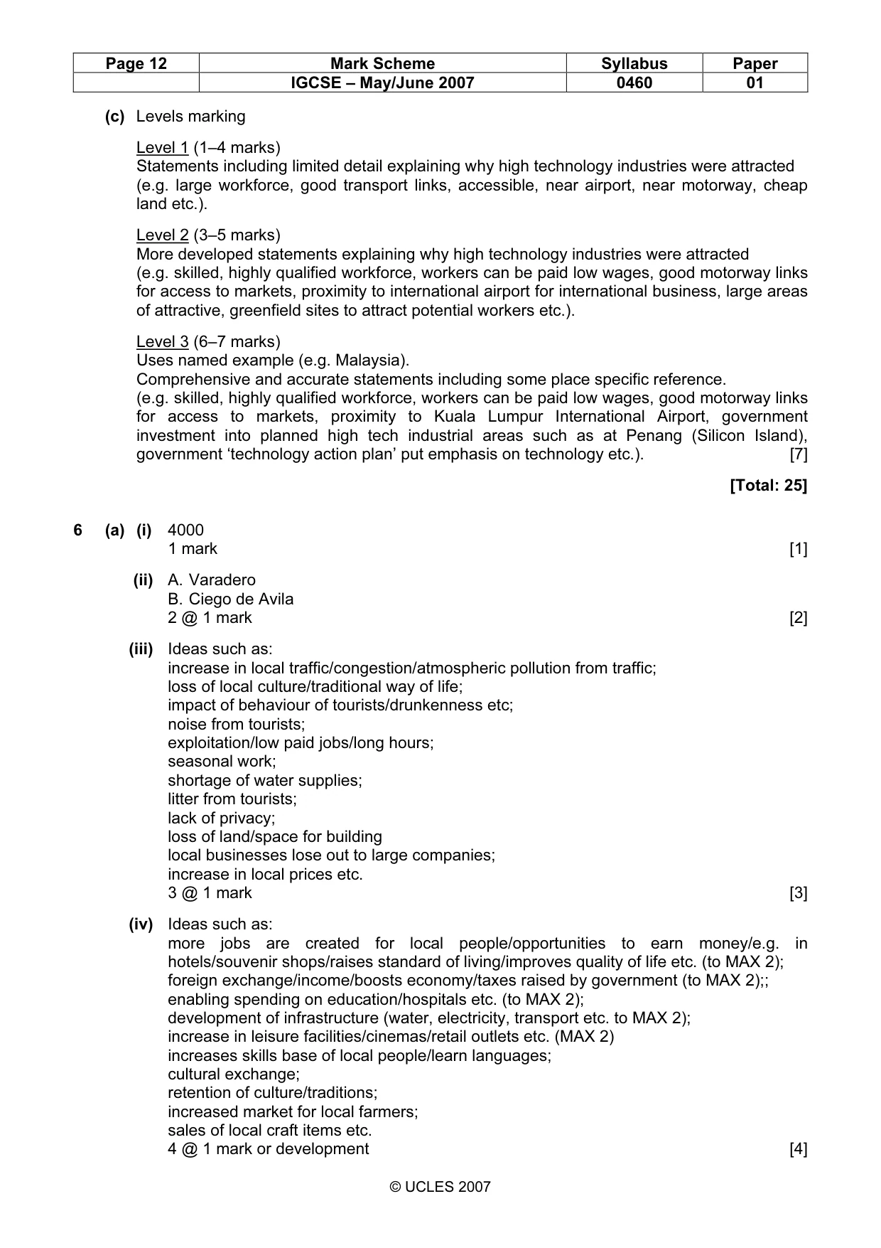 Mark scheme, page 12 of 13