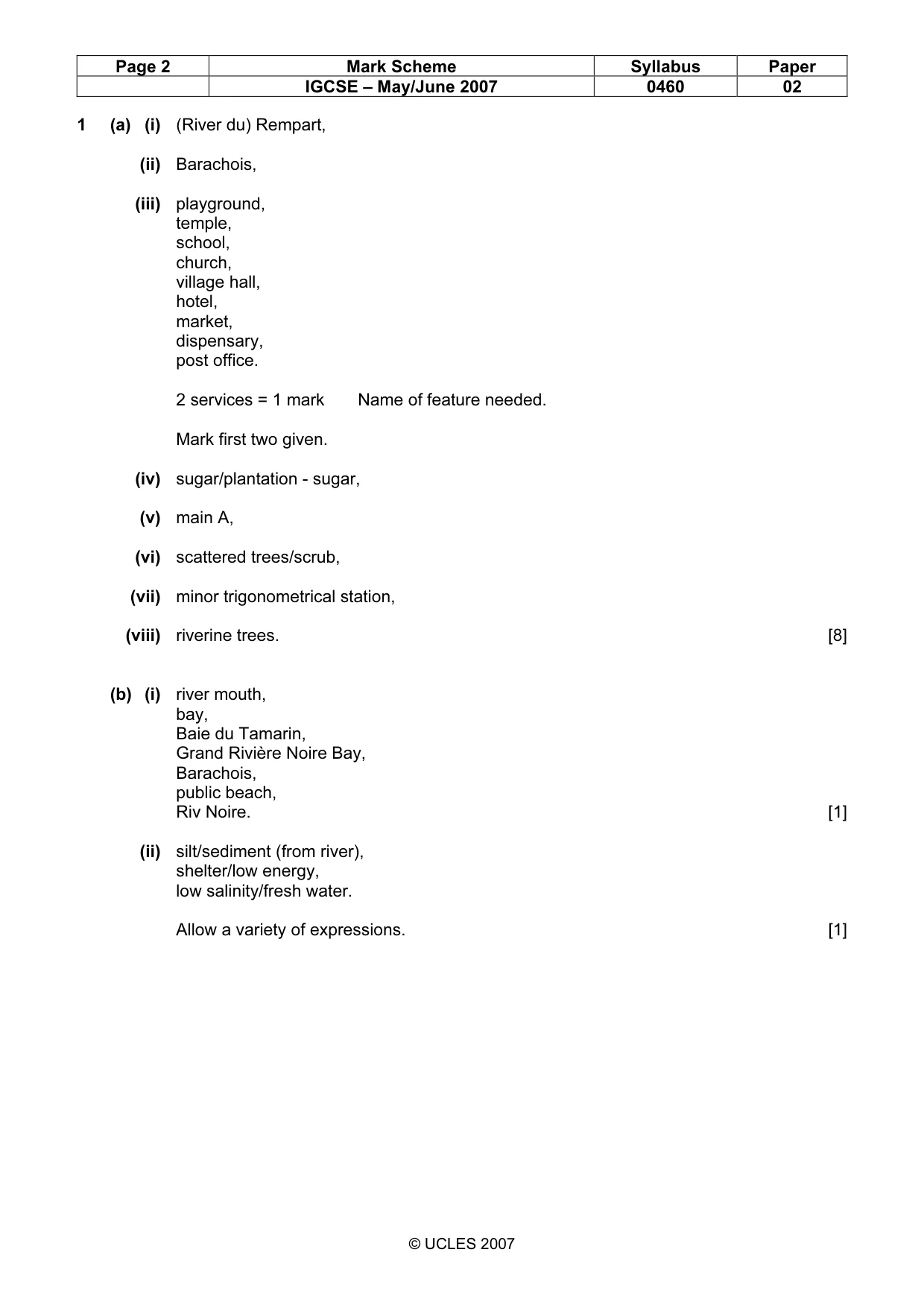 Mark scheme, page 2 of 7