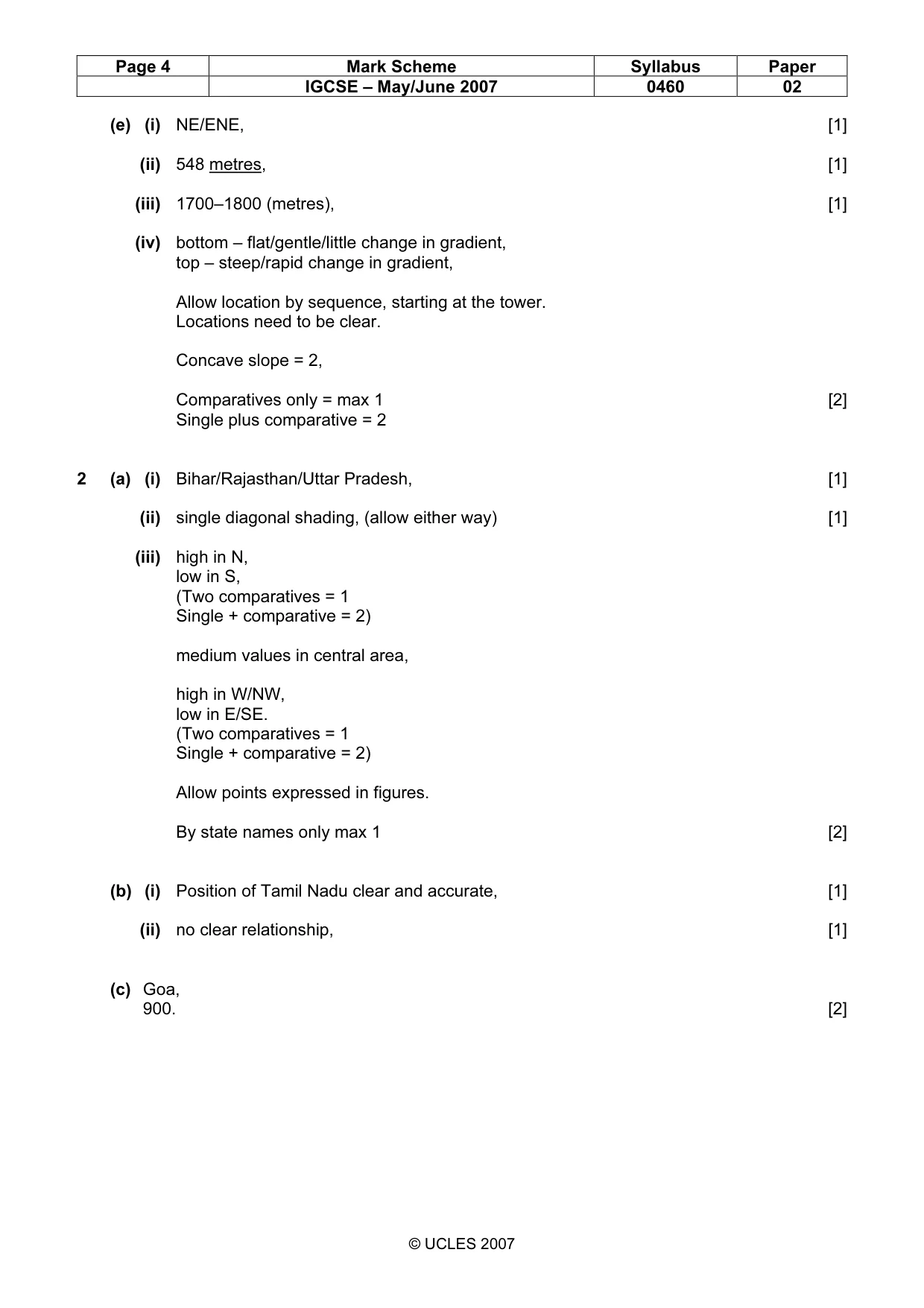 Mark scheme, page 4 of 7