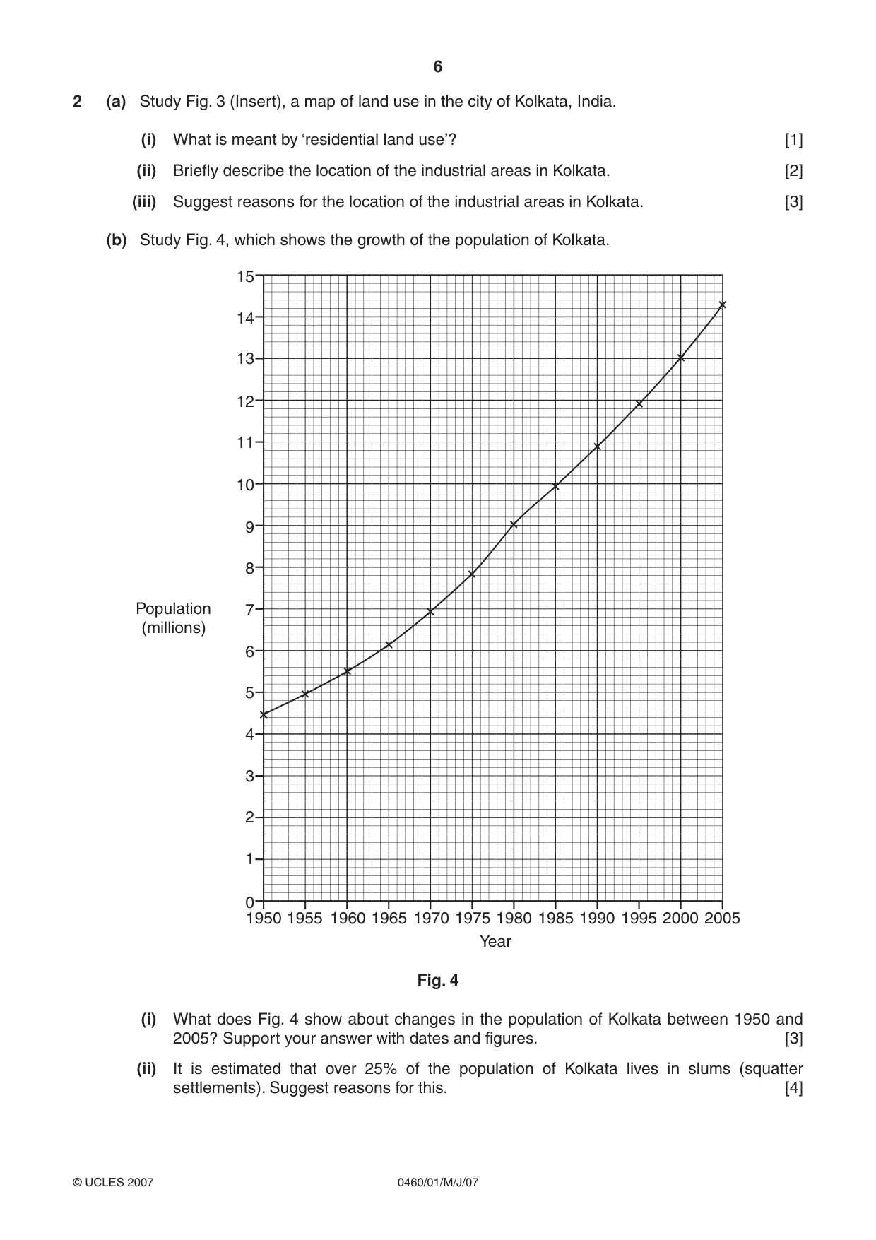 Cambridge IGCSE Geography 0460 2007 May/June Paper 1 · Variant 1 question paper, page 6 of 16
