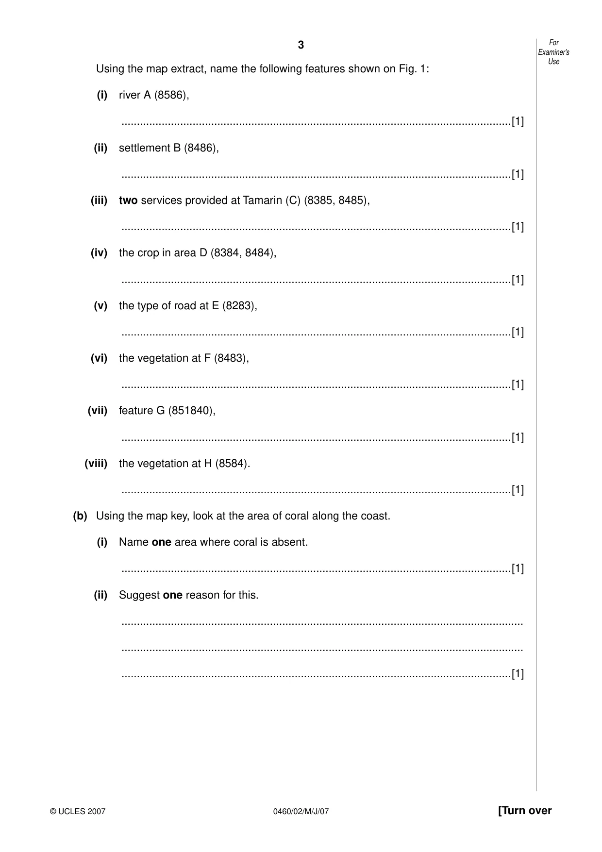 Cambridge IGCSE Geography 0460 2007 May/June Paper 2 · Variant 1 question paper, page 3 of 16
