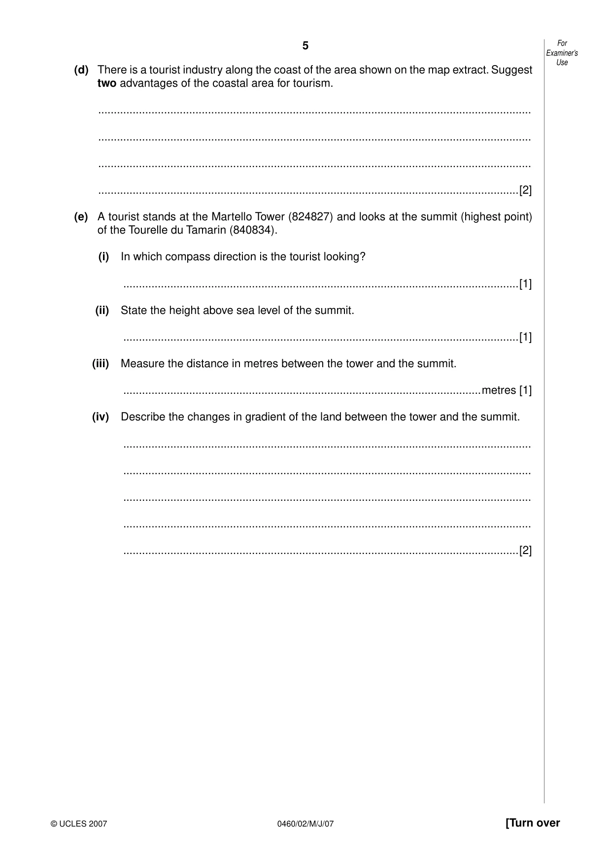 Cambridge IGCSE Geography 0460 2007 May/June Paper 2 · Variant 1 question paper, page 5 of 16