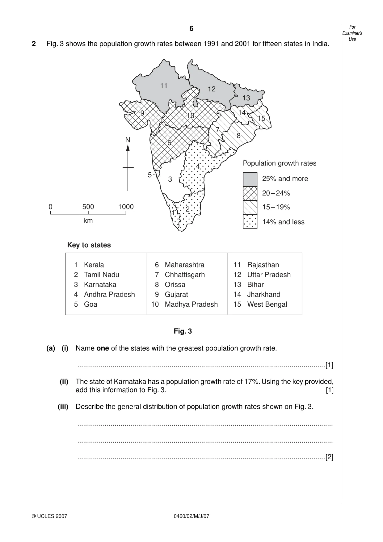 Cambridge IGCSE Geography 0460 2007 May/June Paper 2 · Variant 1 question paper, page 6 of 16