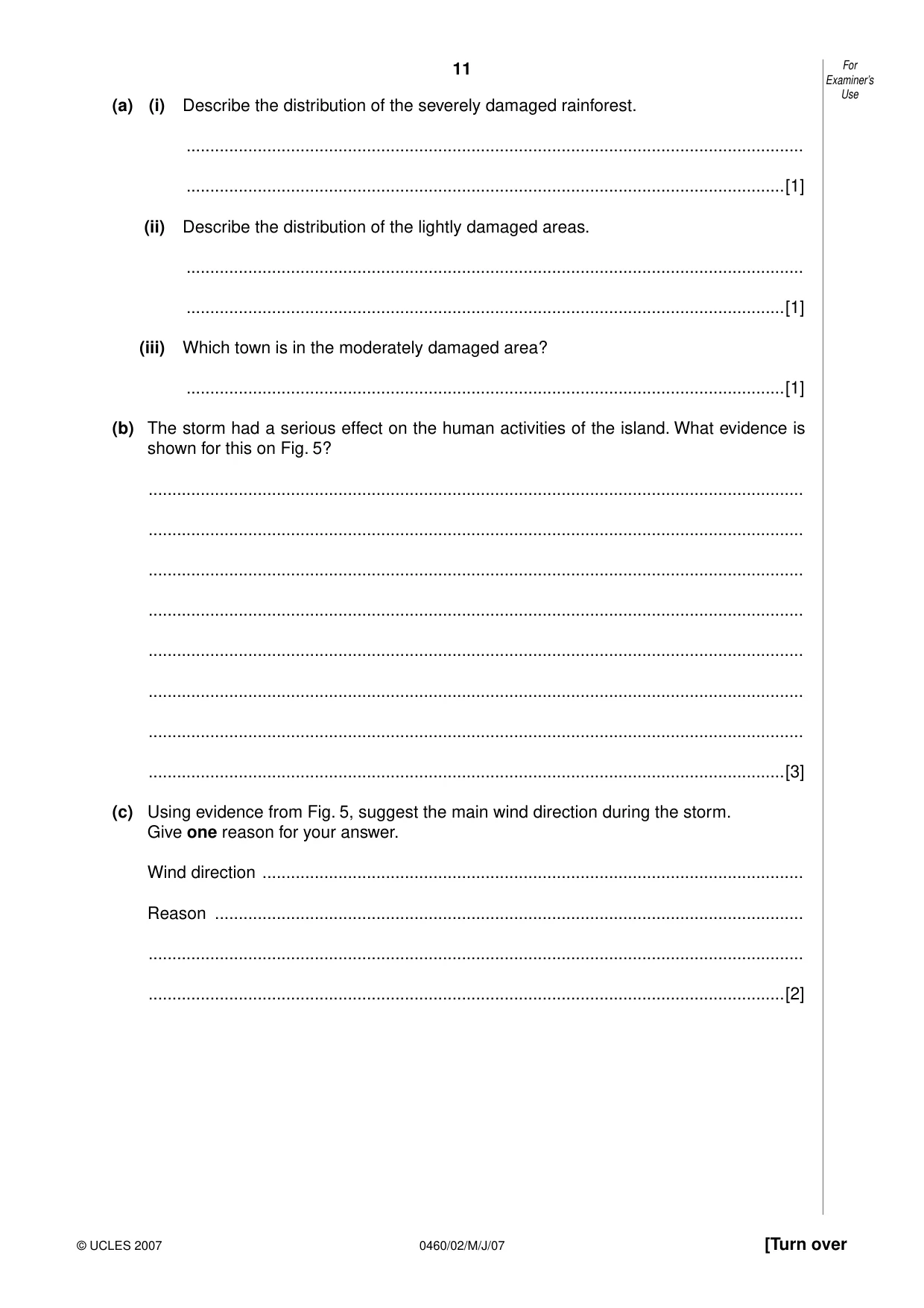 Cambridge IGCSE Geography 0460 2007 May/June Paper 2 · Variant 1 question paper, page 11 of 16