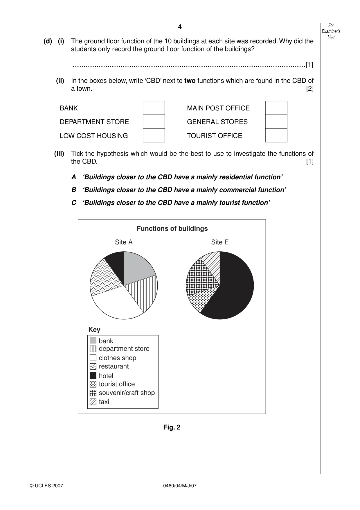 Cambridge IGCSE Geography 0460 2007 May/June Paper 4 · Variant 1 question paper, page 4 of 16
