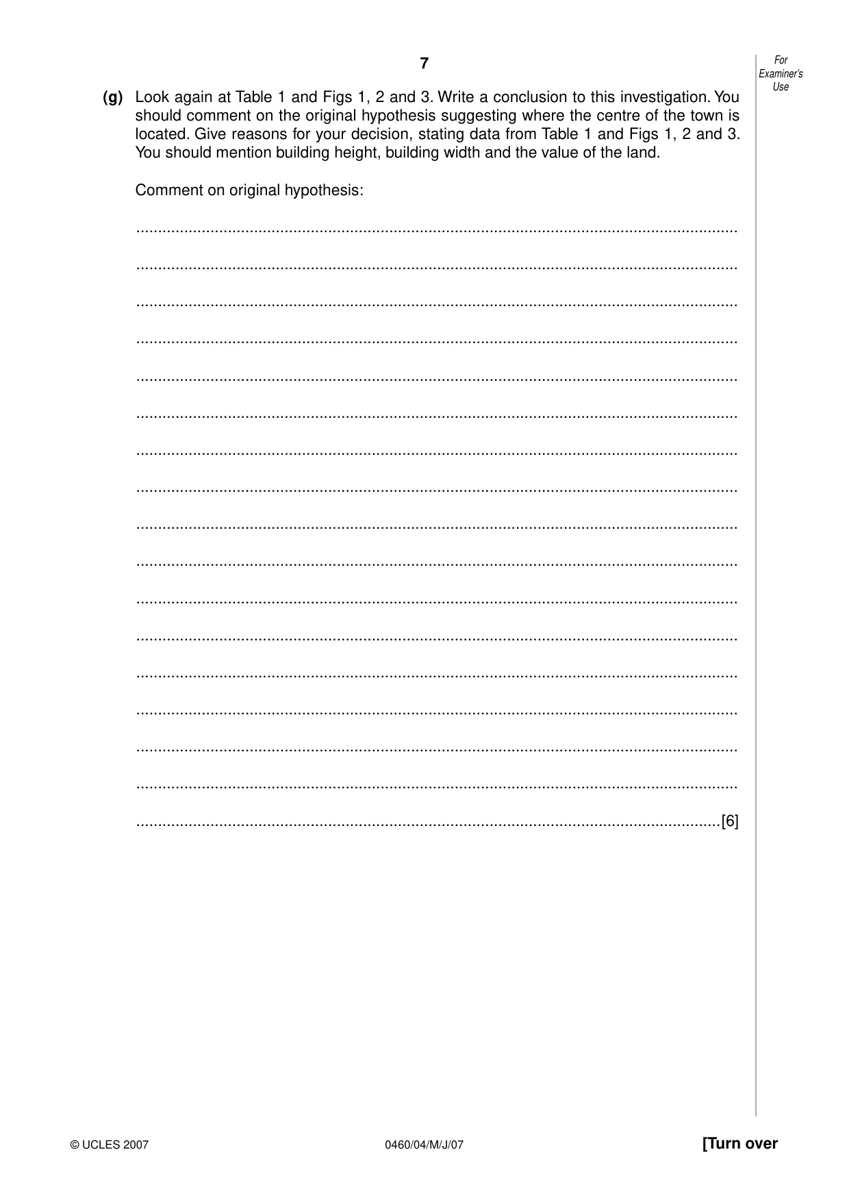 Cambridge IGCSE Geography 0460 2007 May/June Paper 4 · Variant 1 question paper, page 7 of 16