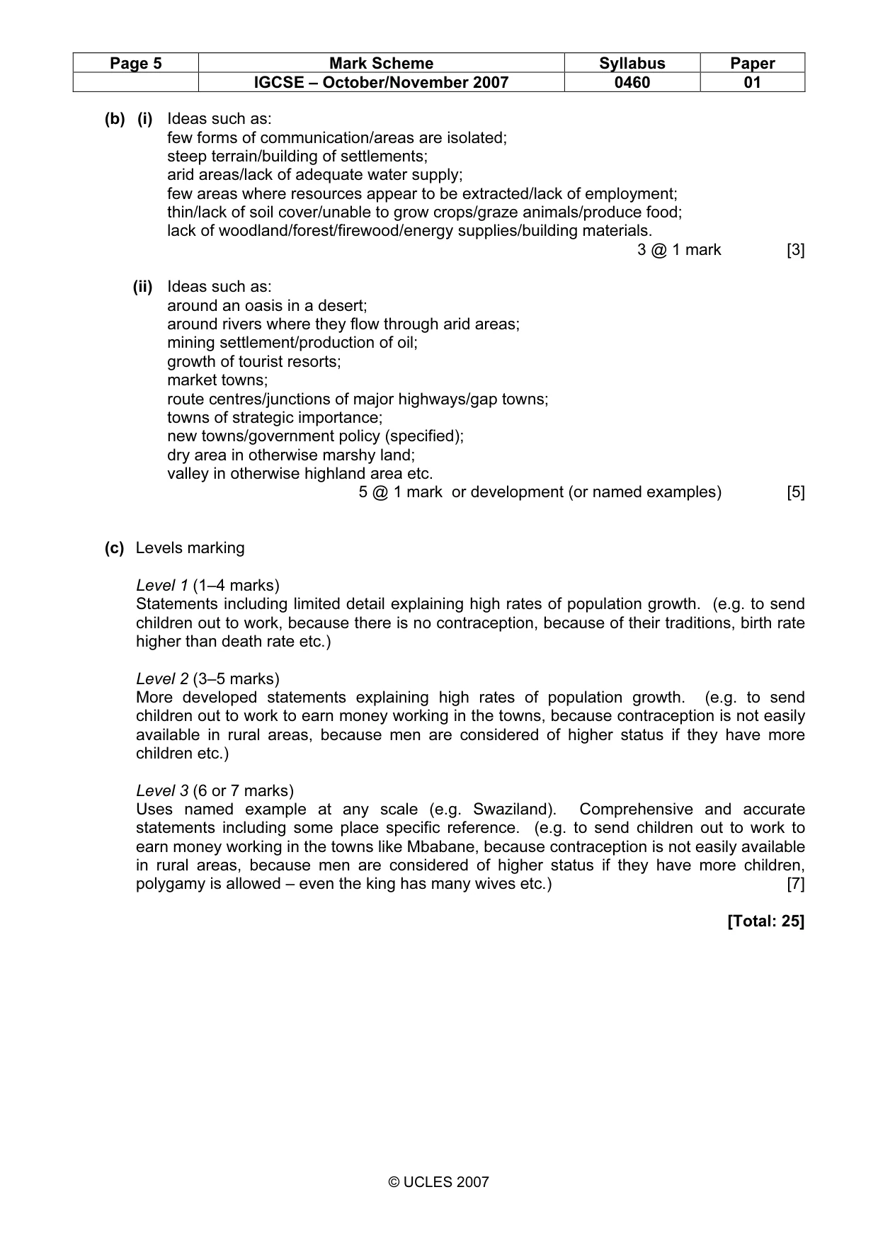 Mark scheme, page 5 of 13