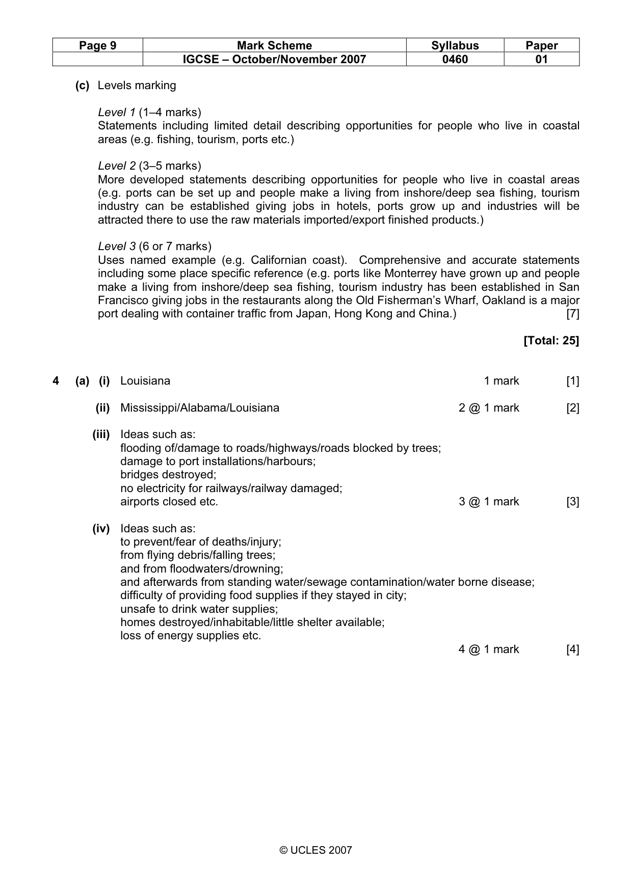 Mark scheme, page 9 of 13