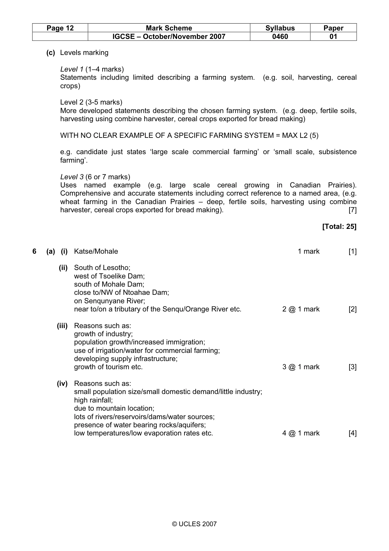 Mark scheme, page 12 of 13