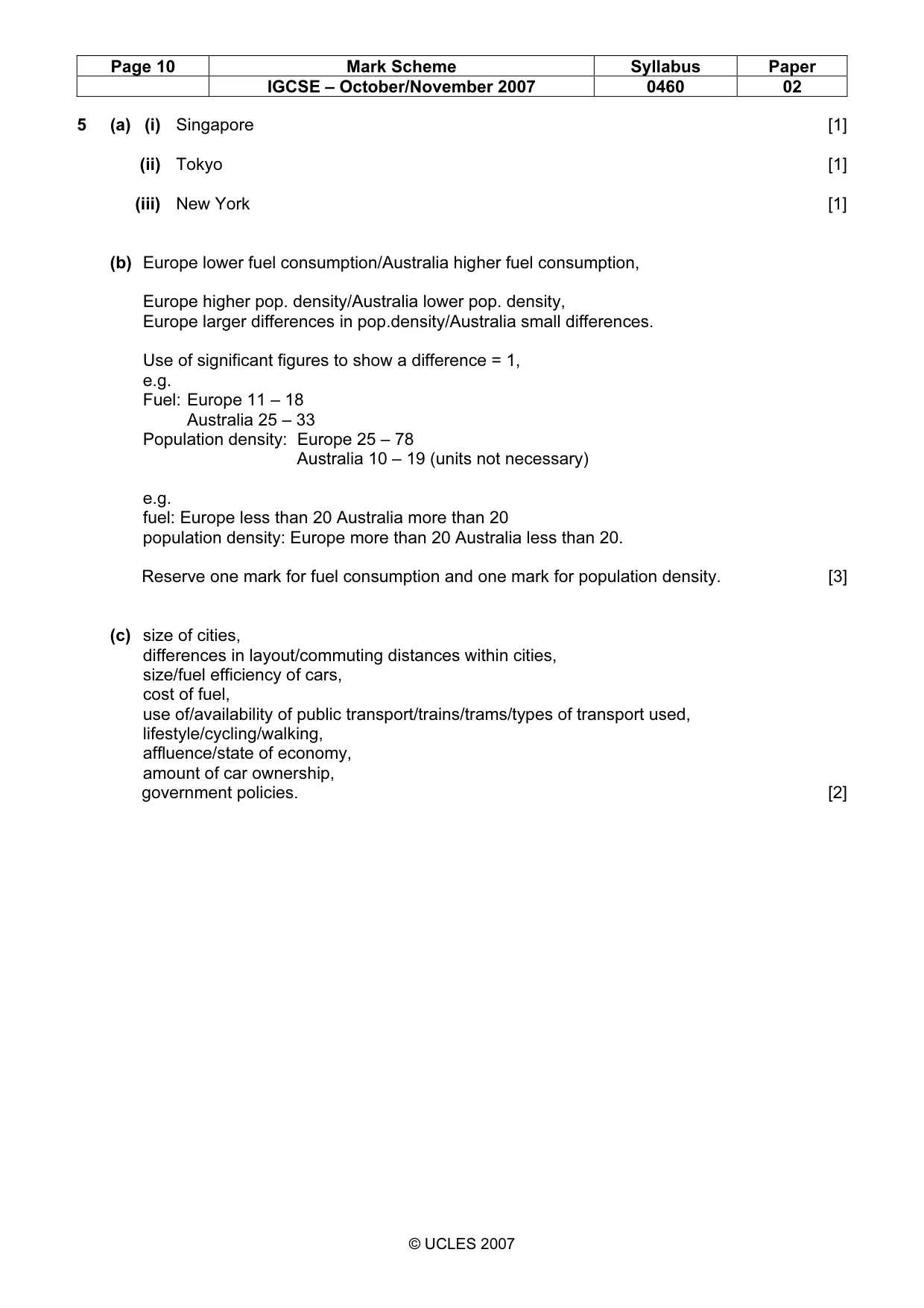 Mark scheme, page 10 of 11