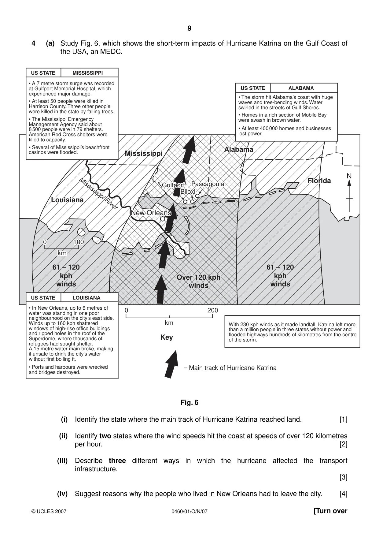 Cambridge IGCSE Geography 0460 2007 Oct/Nov Paper 1 · Variant 1 question paper, page 9 of 16