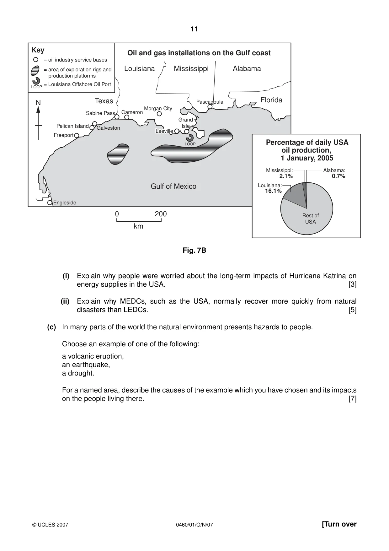 Cambridge IGCSE Geography 0460 2007 Oct/Nov Paper 1 · Variant 1 question paper, page 11 of 16