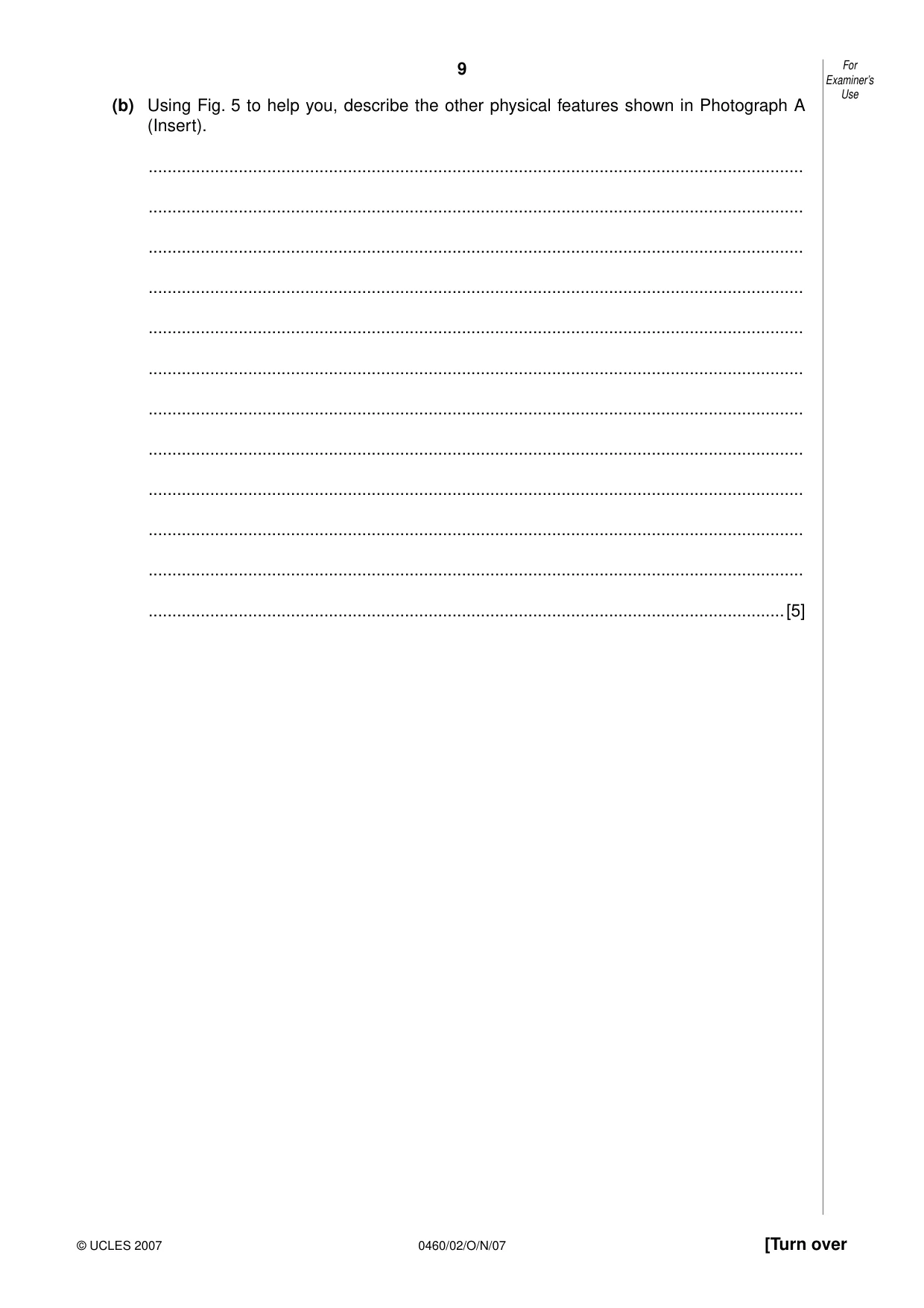 Cambridge IGCSE Geography 0460 2007 Oct/Nov Paper 2 · Variant 1 question paper, page 9 of 16