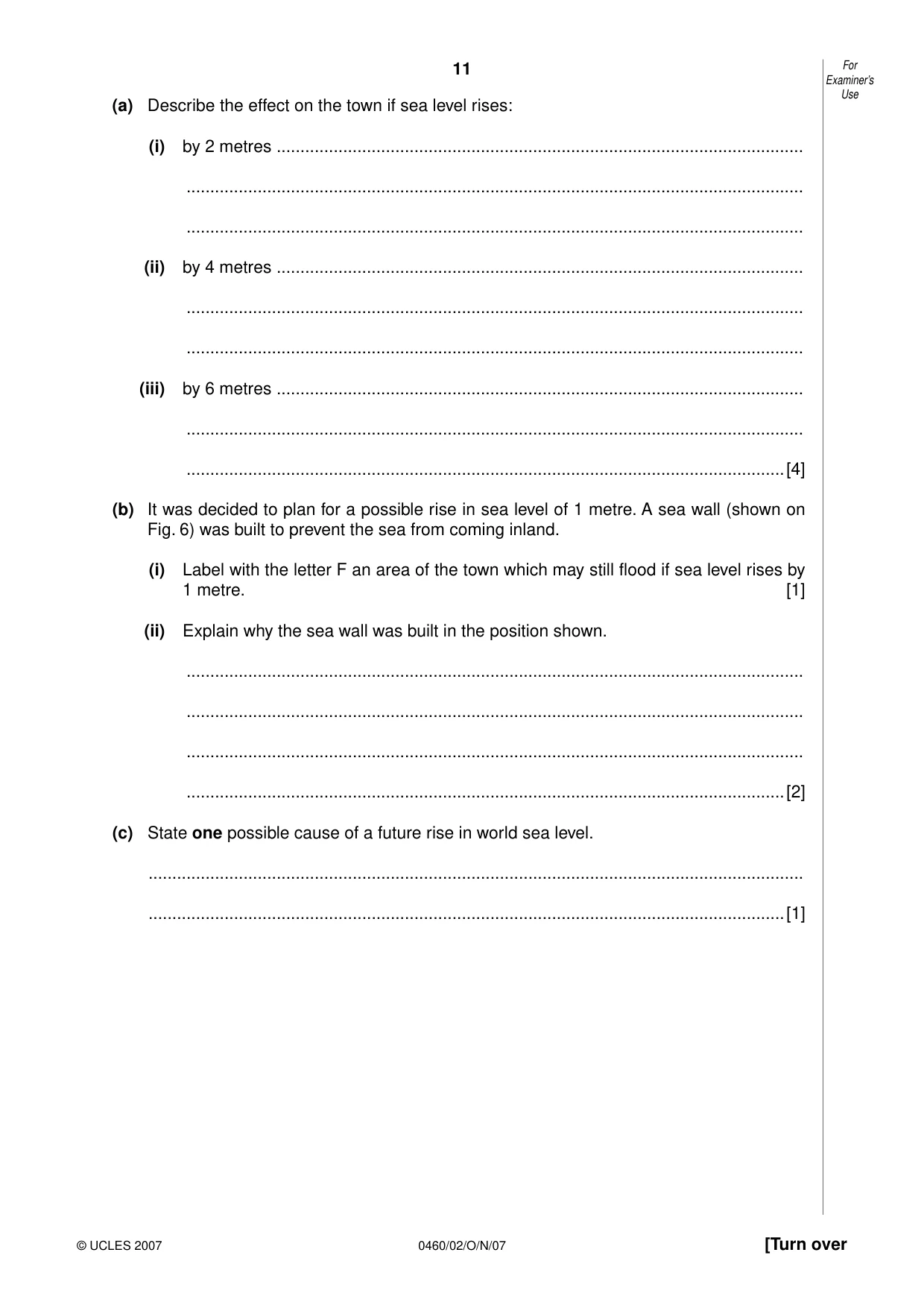 Cambridge IGCSE Geography 0460 2007 Oct/Nov Paper 2 · Variant 1 question paper, page 11 of 16