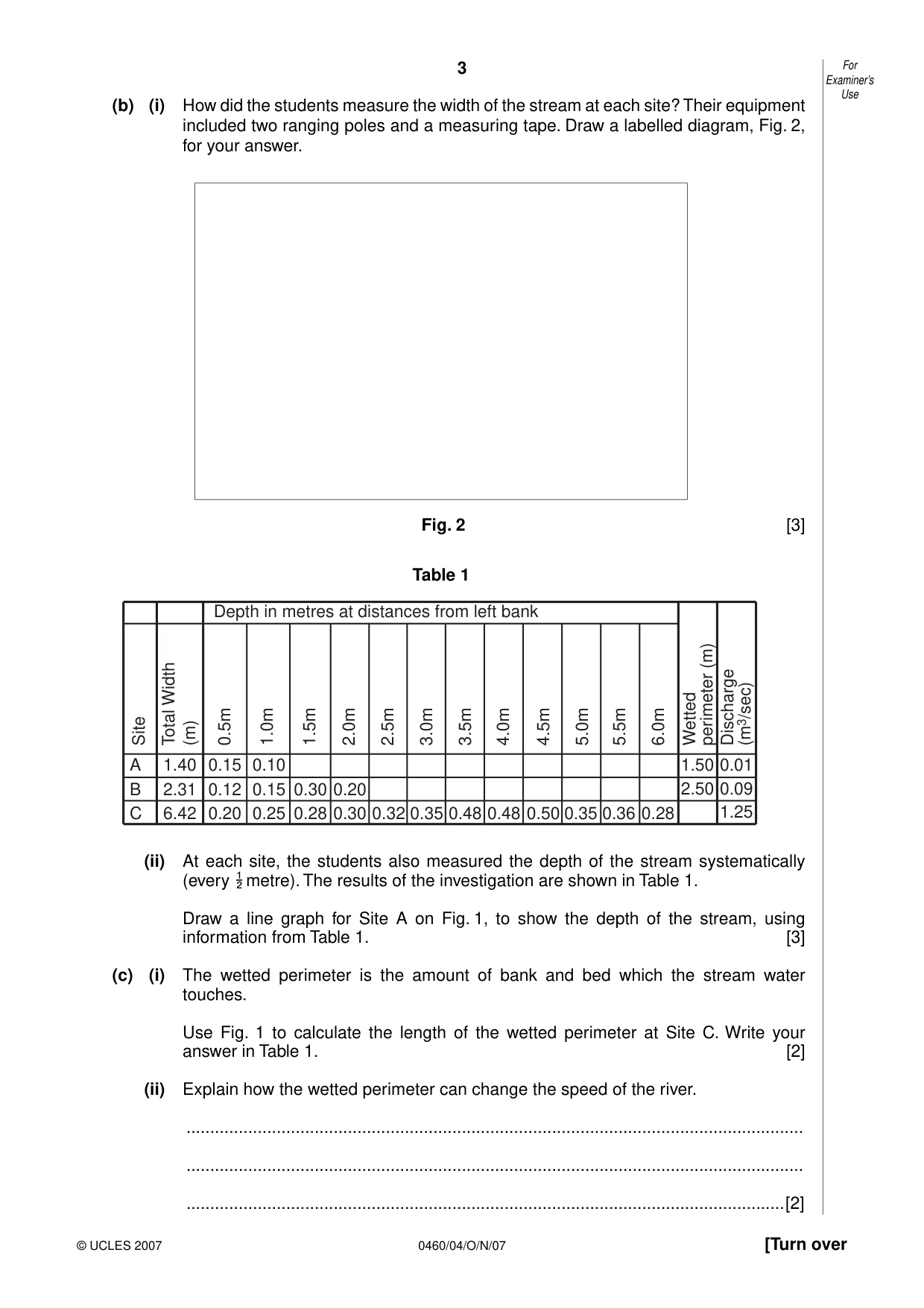 Cambridge IGCSE Geography 0460 2007 Oct/Nov Paper 4 · Variant 1 question paper, page 3 of 12
