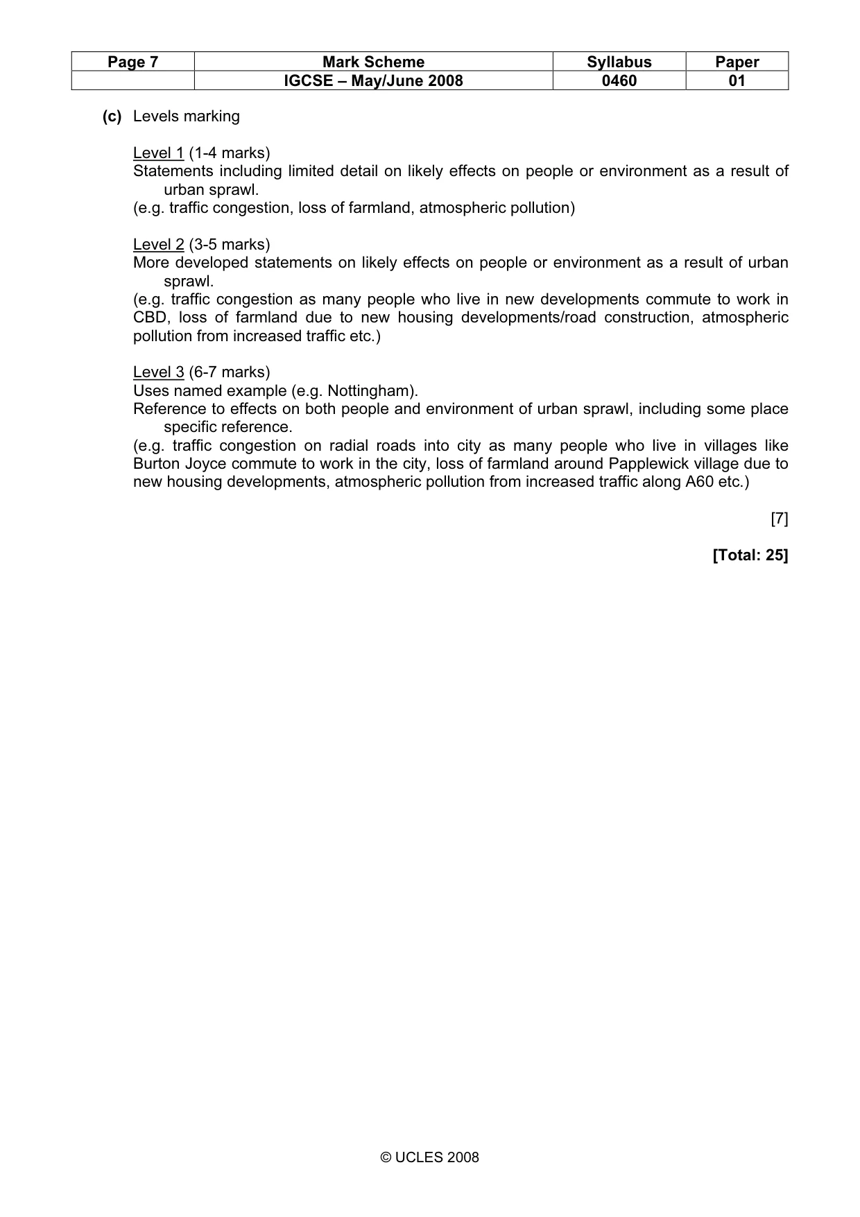 Mark scheme, page 7 of 15